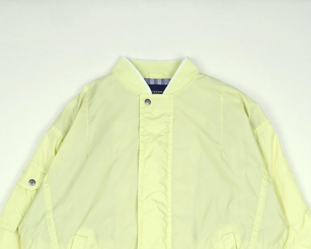 Burberry Yellow Bomber Jacket L Nylon