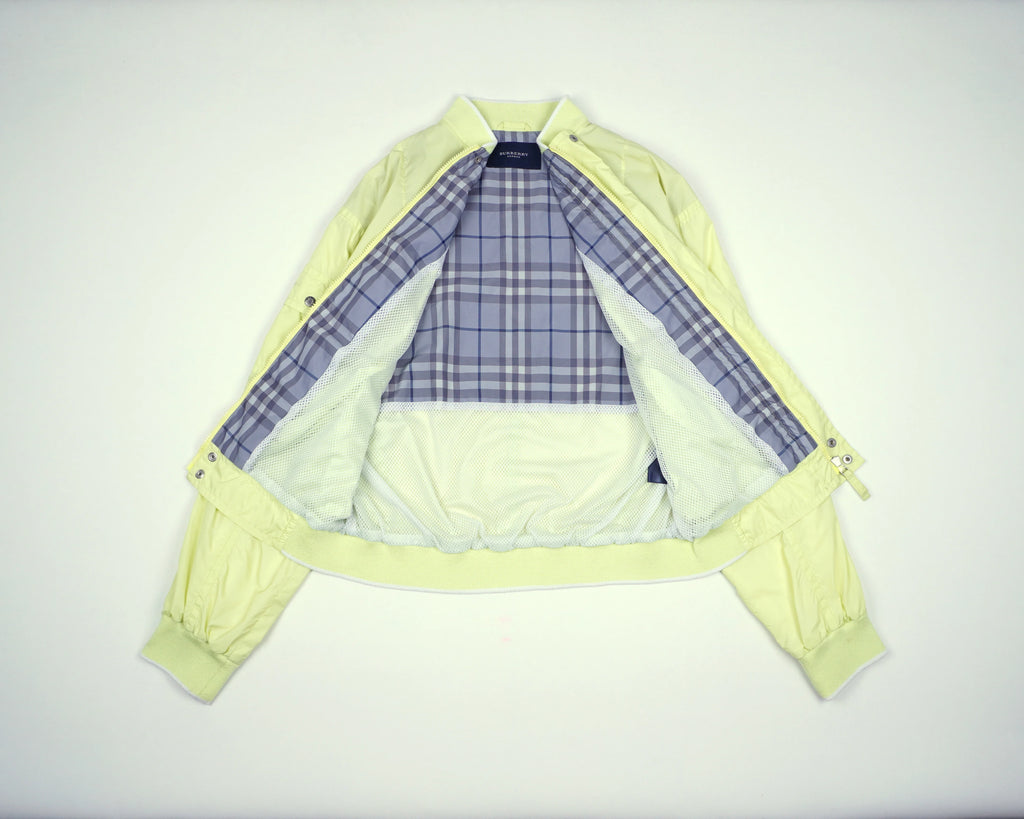 Burberry Yellow Bomber Jacket L Nylon