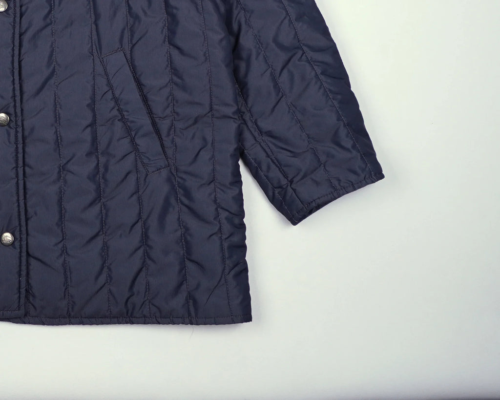 Burberry Navy Coat L Faux fur