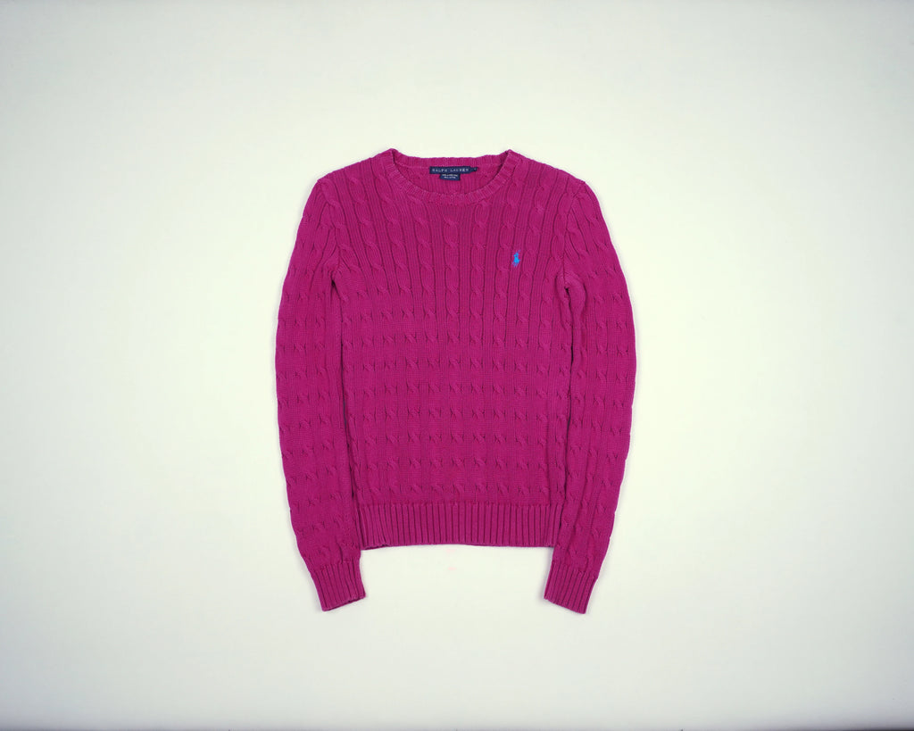 Ralph Lauren Pink Cable Knit XS Cotton