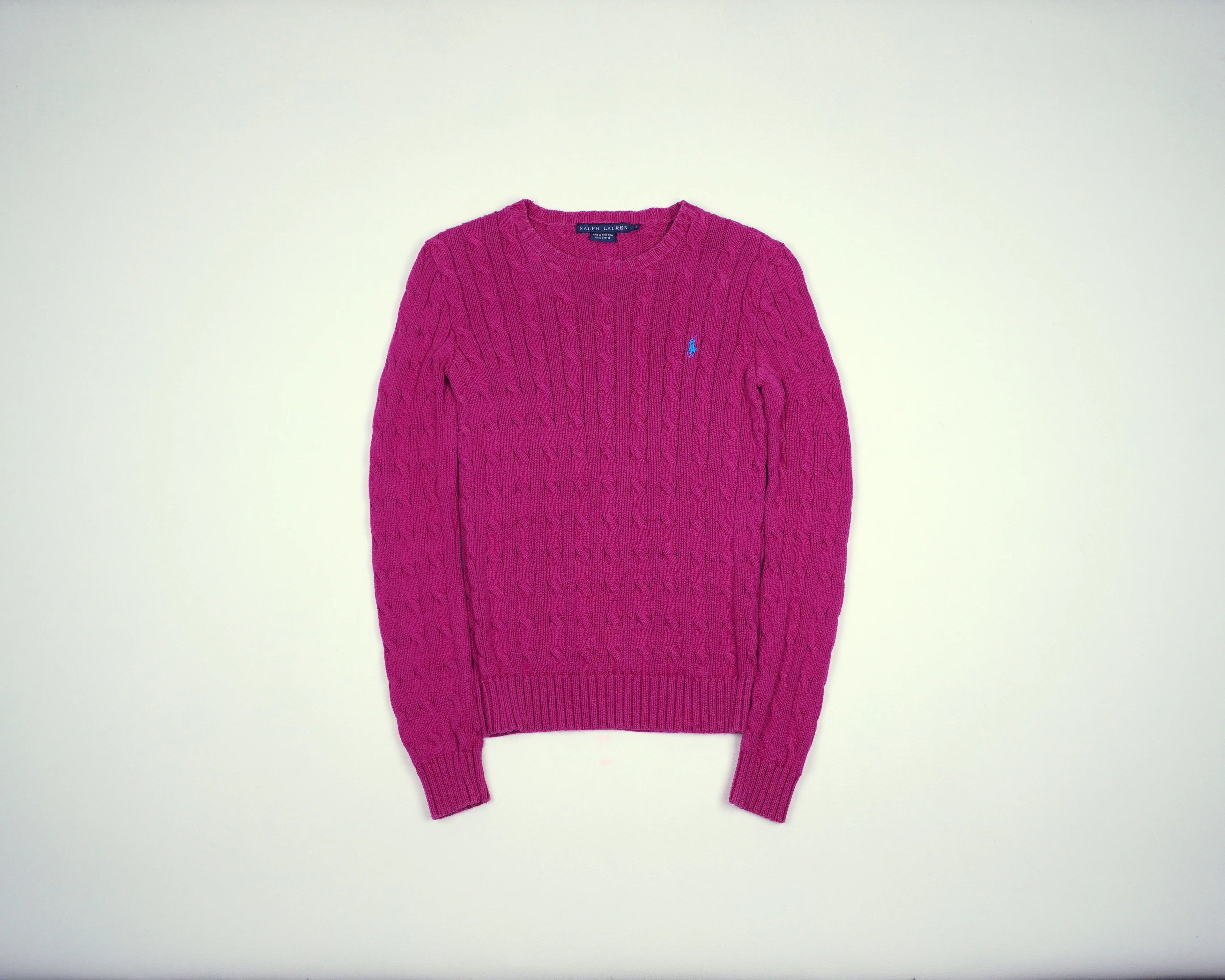 Ralph Lauren Pink Cable Knit XS Cotton