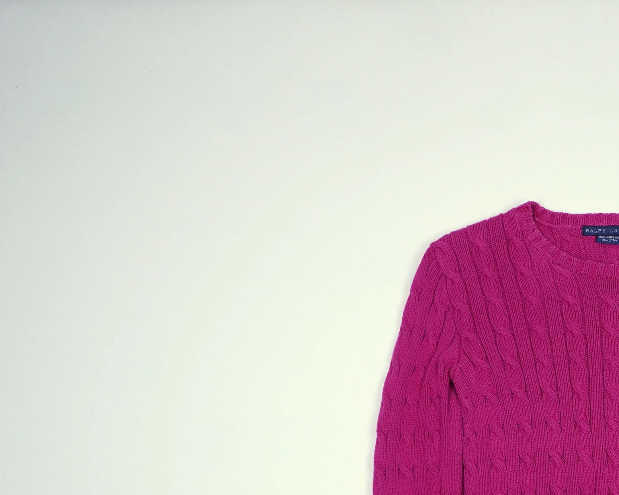 Ralph Lauren Pink Cable Knit XS Cotton