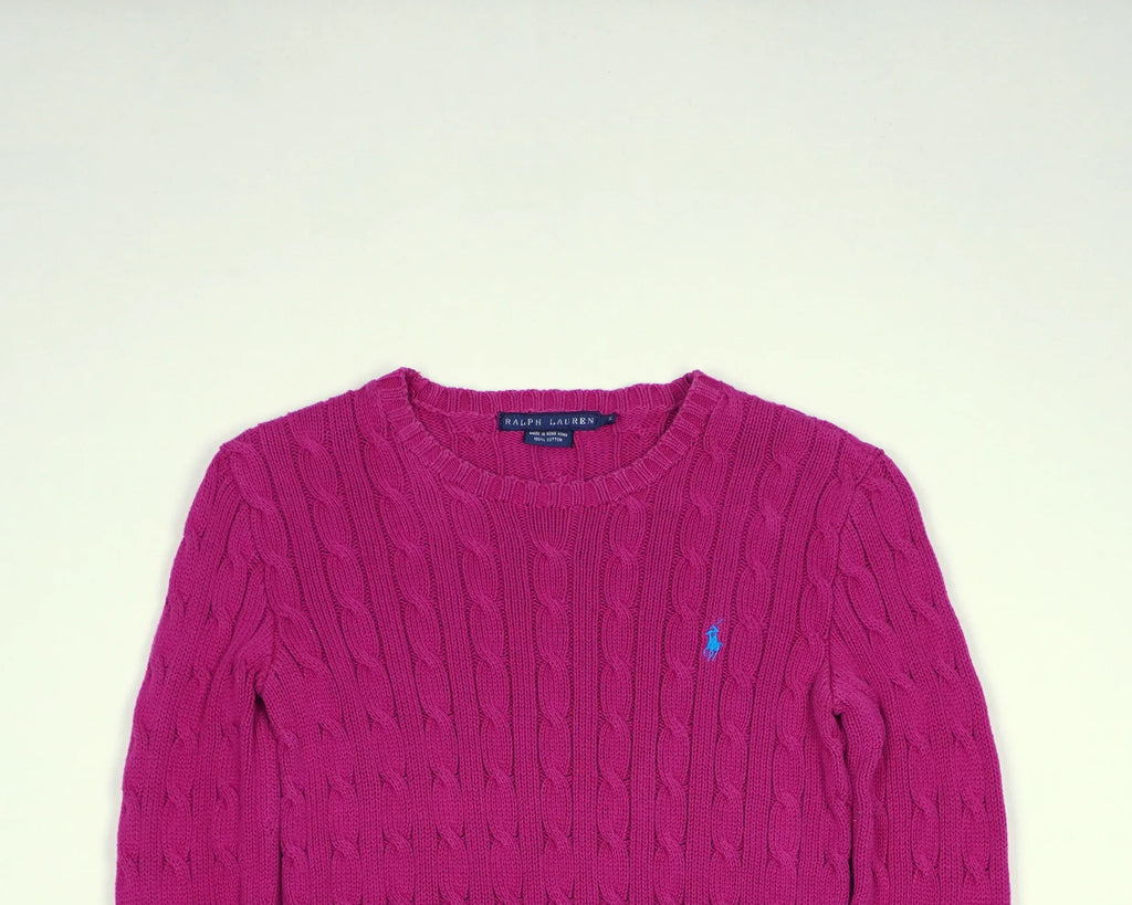 Ralph Lauren Pink Cable Knit XS Cotton