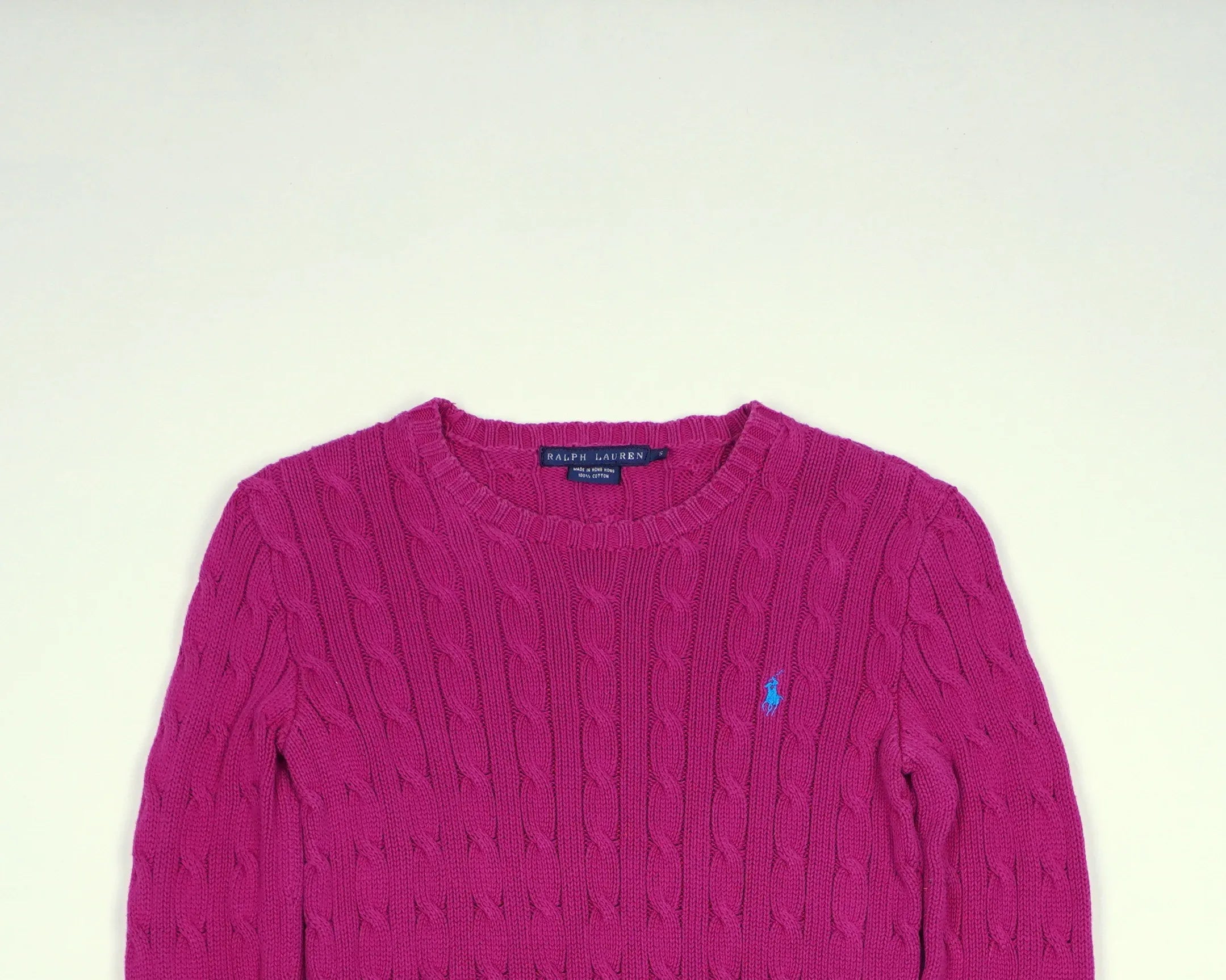 Ralph Lauren Pink Cable Knit XS Cotton