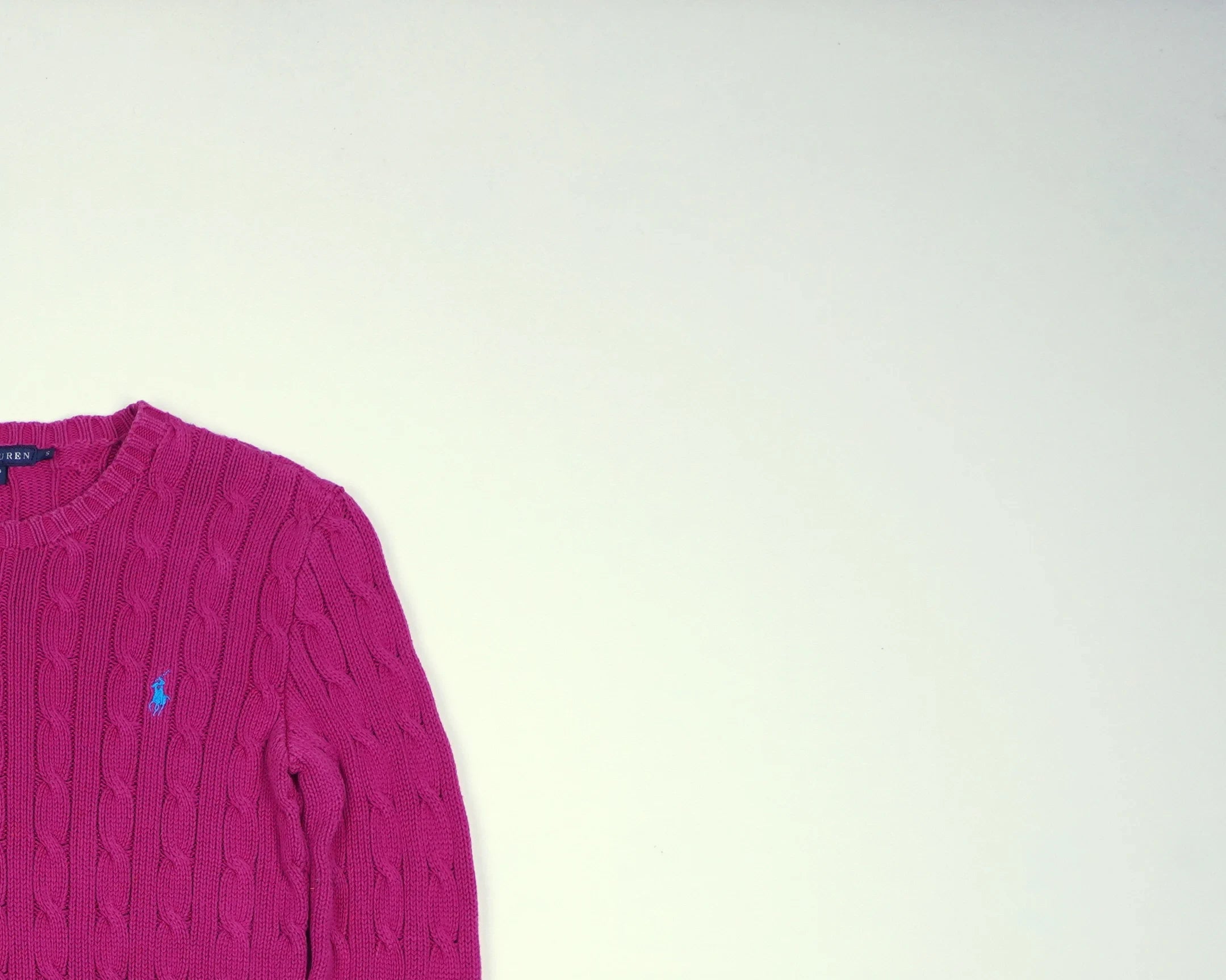 Ralph Lauren Pink Cable Knit XS Cotton