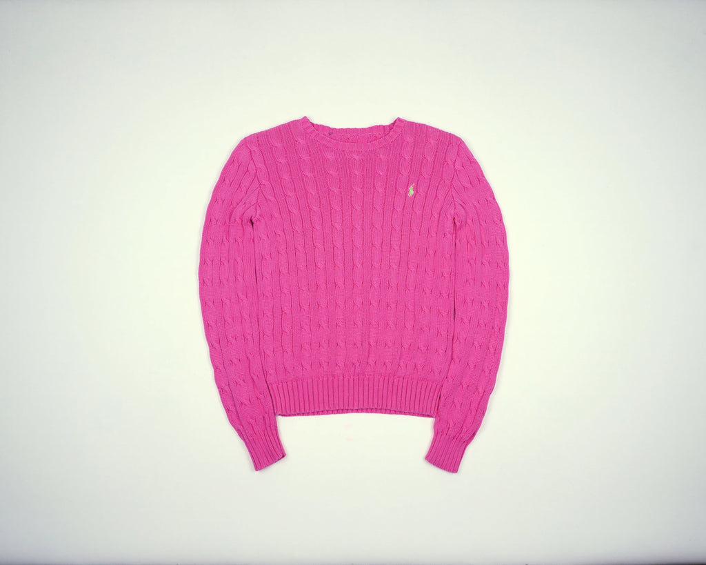 Ralph Lauren Pink Cable Knit XS Cotton