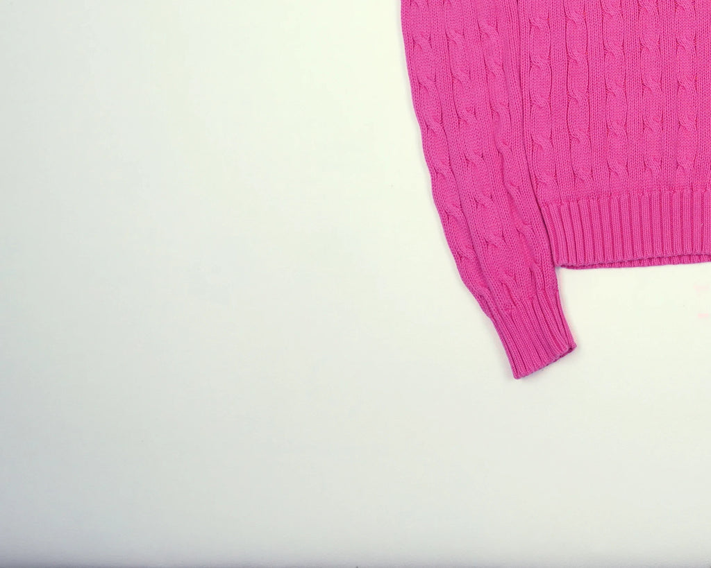 Ralph Lauren Pink Cable Knit XS Cotton