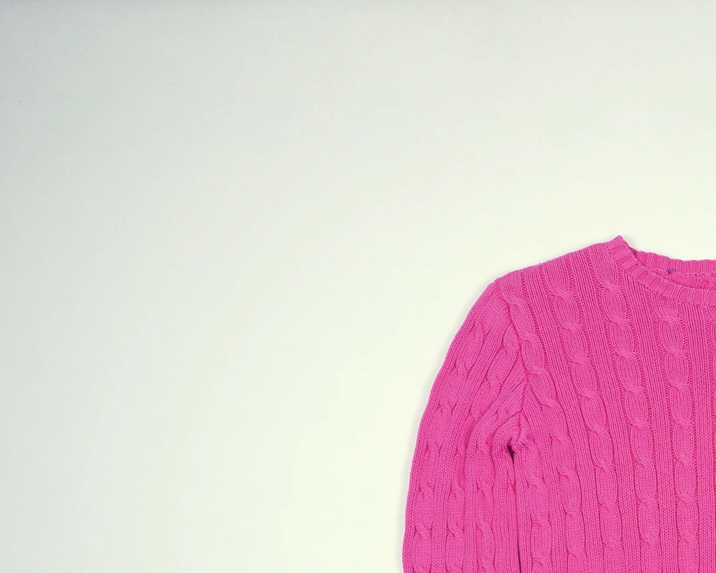 Ralph Lauren Pink Cable Knit XS Cotton
