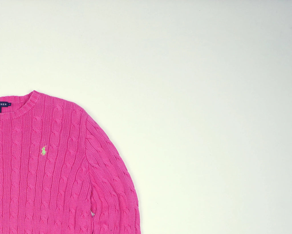 Ralph Lauren Pink Cable Knit XXS Cotton