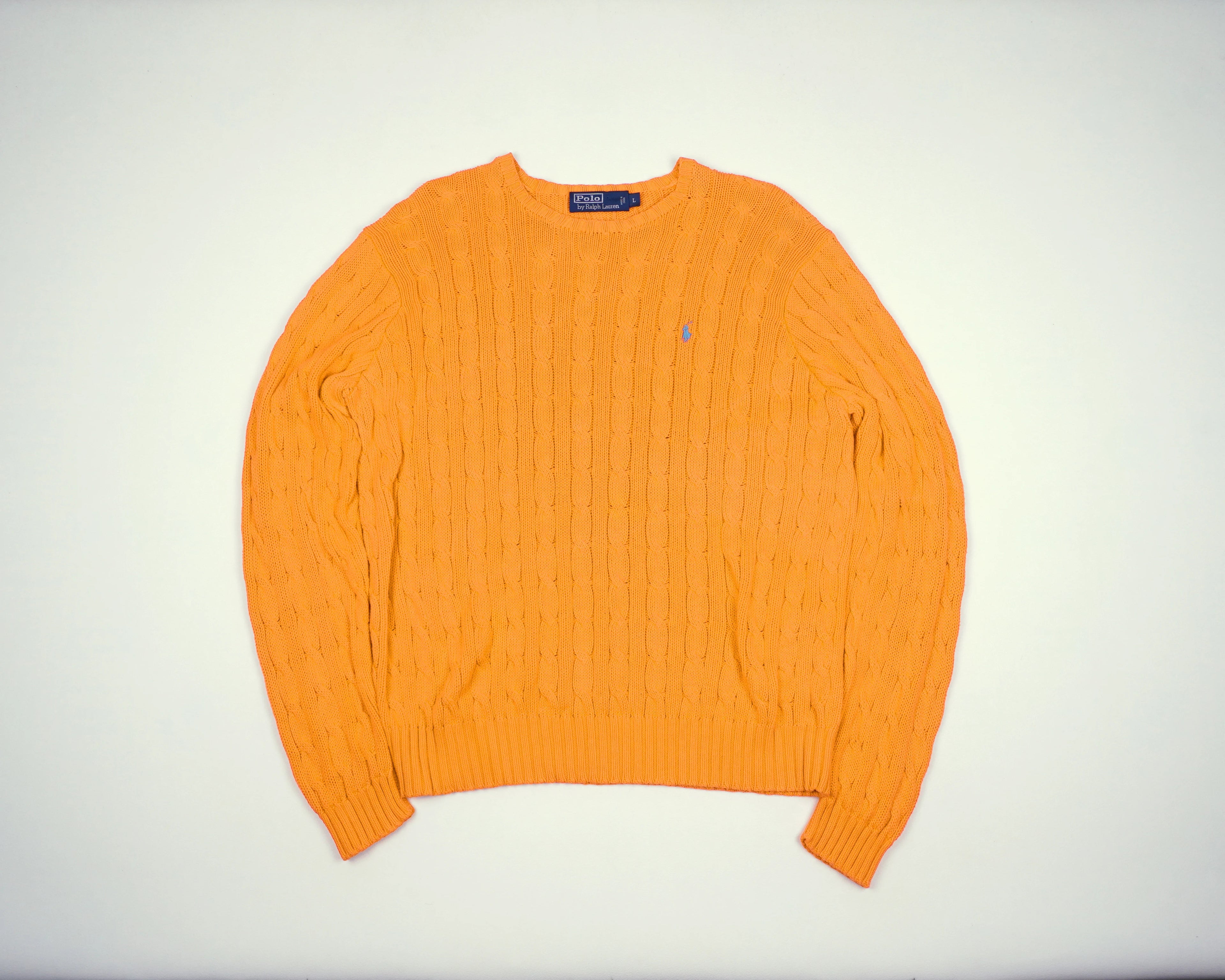 Ralph Lauren Orange Cable Knit L Cotton