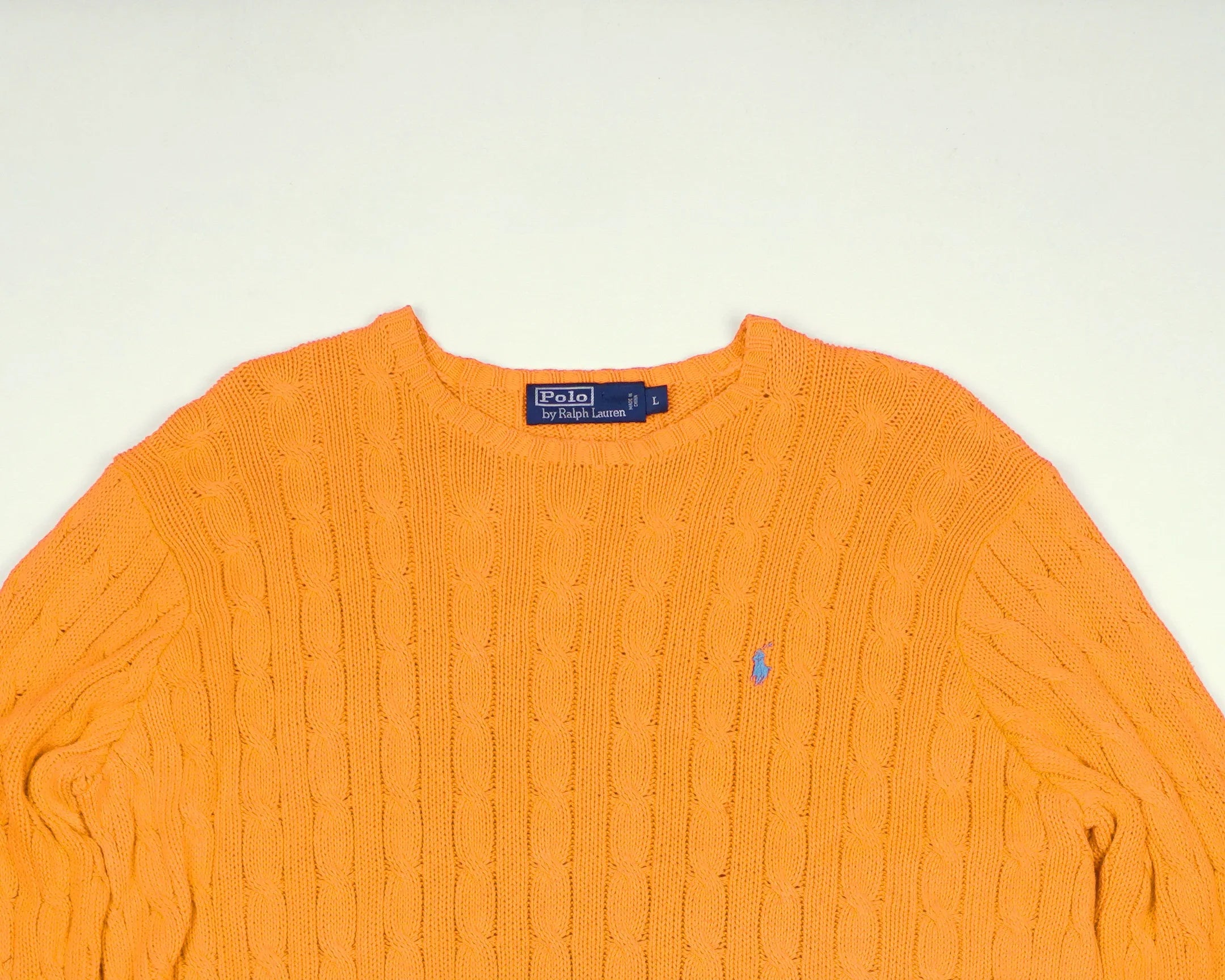 Ralph Lauren Orange Cable Knit L Cotton