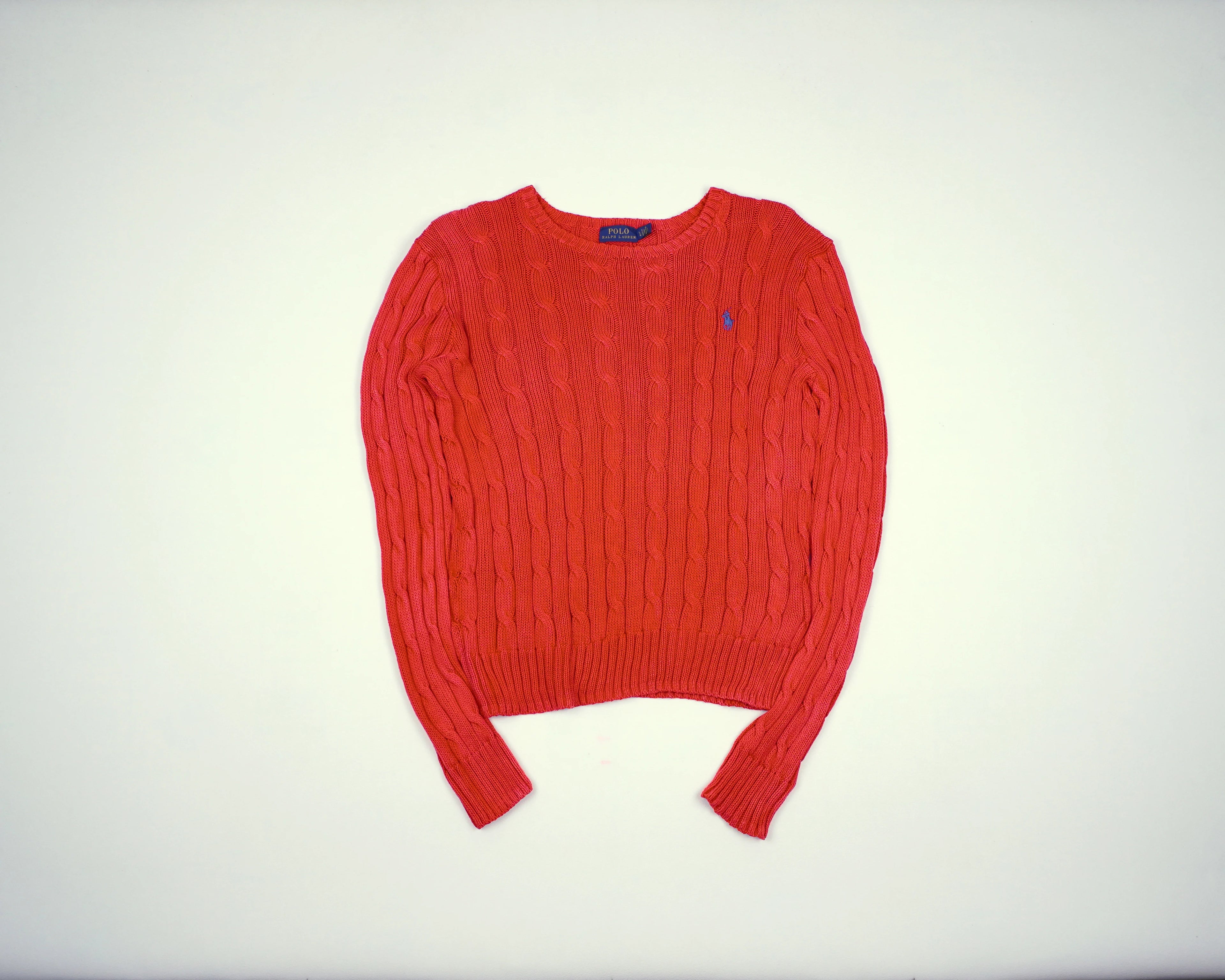 Ralph Lauren Red Cable Knit S Cotton