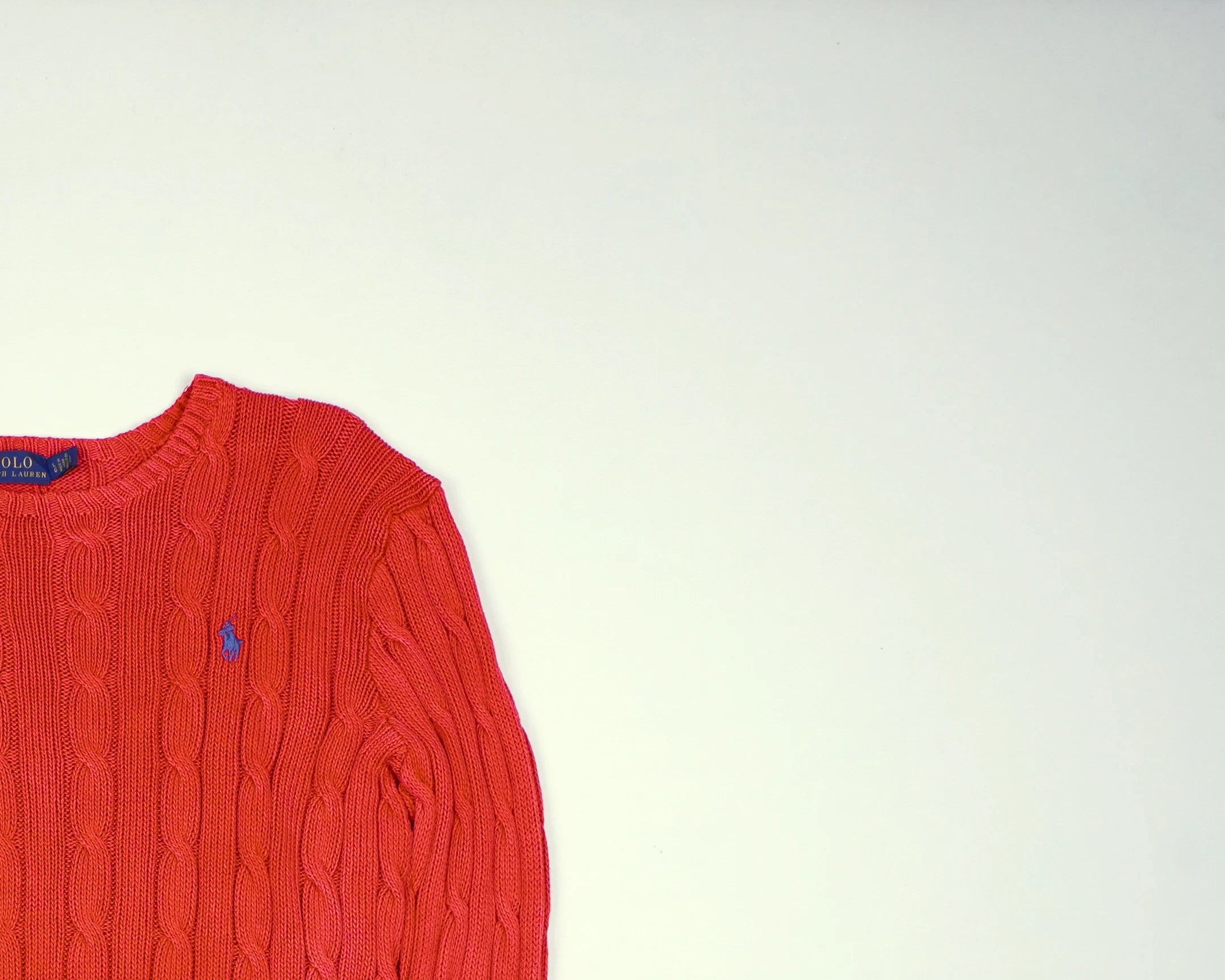 Ralph Lauren Red Cable Knit S Cotton