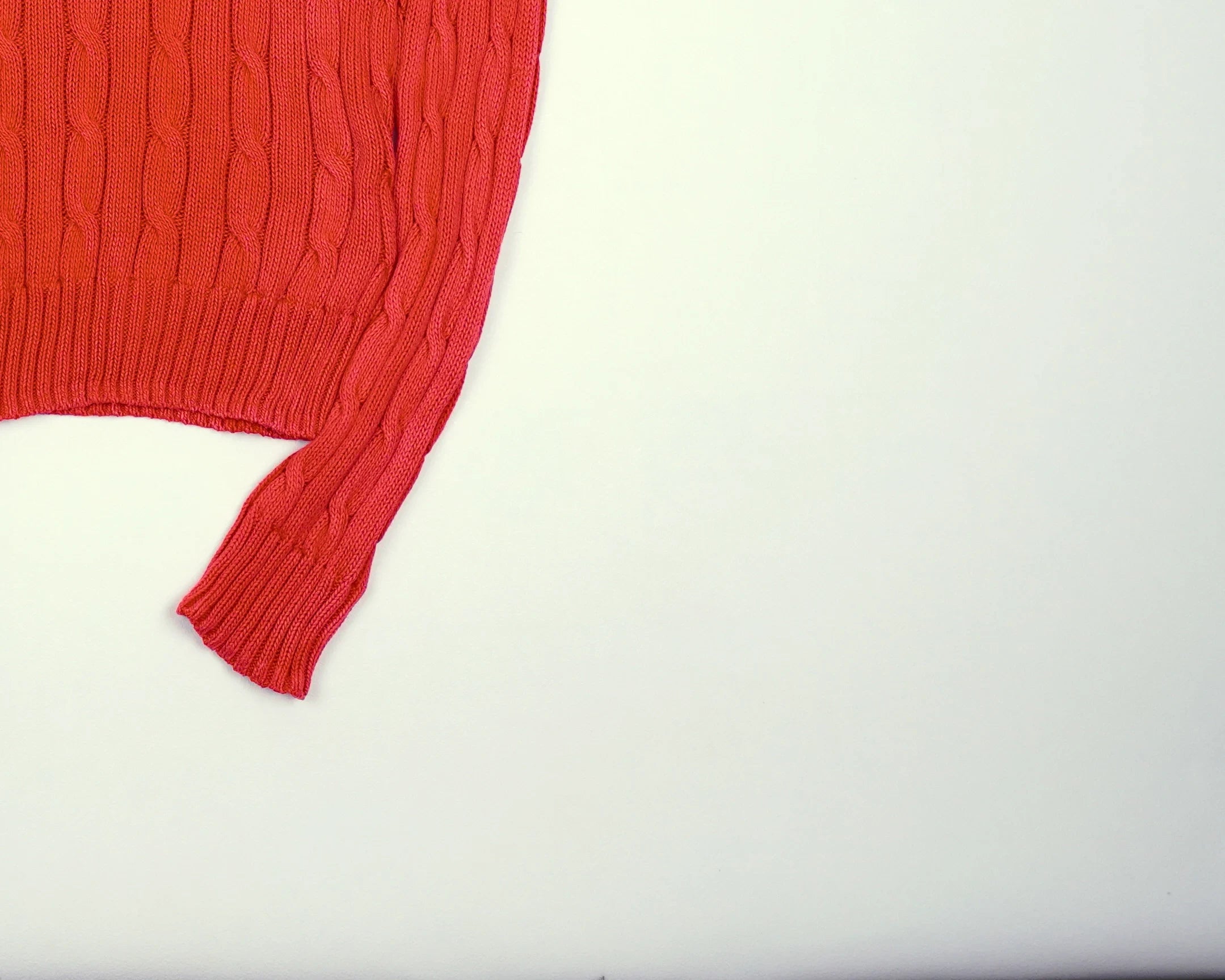 Ralph Lauren Red Cable Knit S Cotton