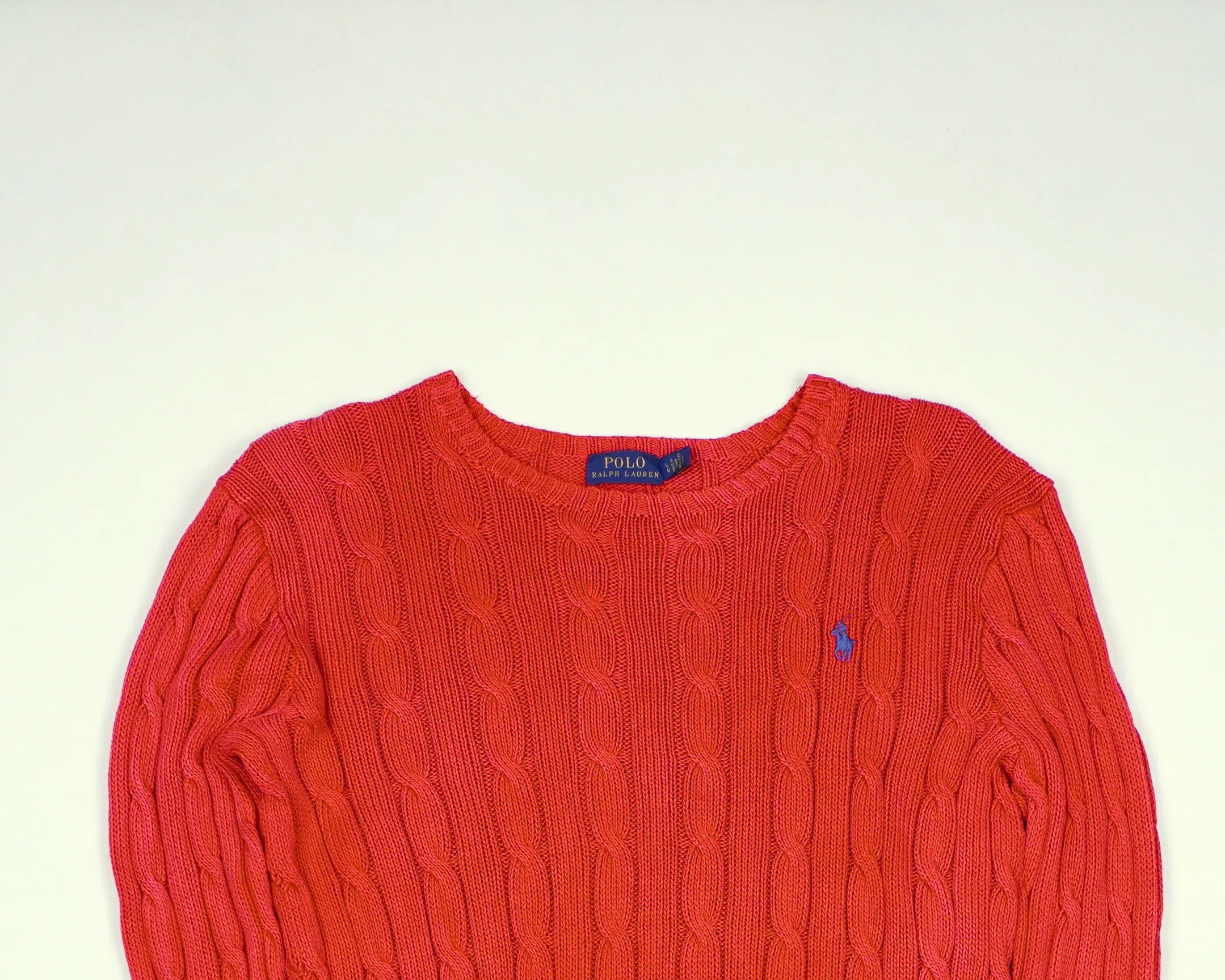 Ralph Lauren Red Cable Knit S Cotton