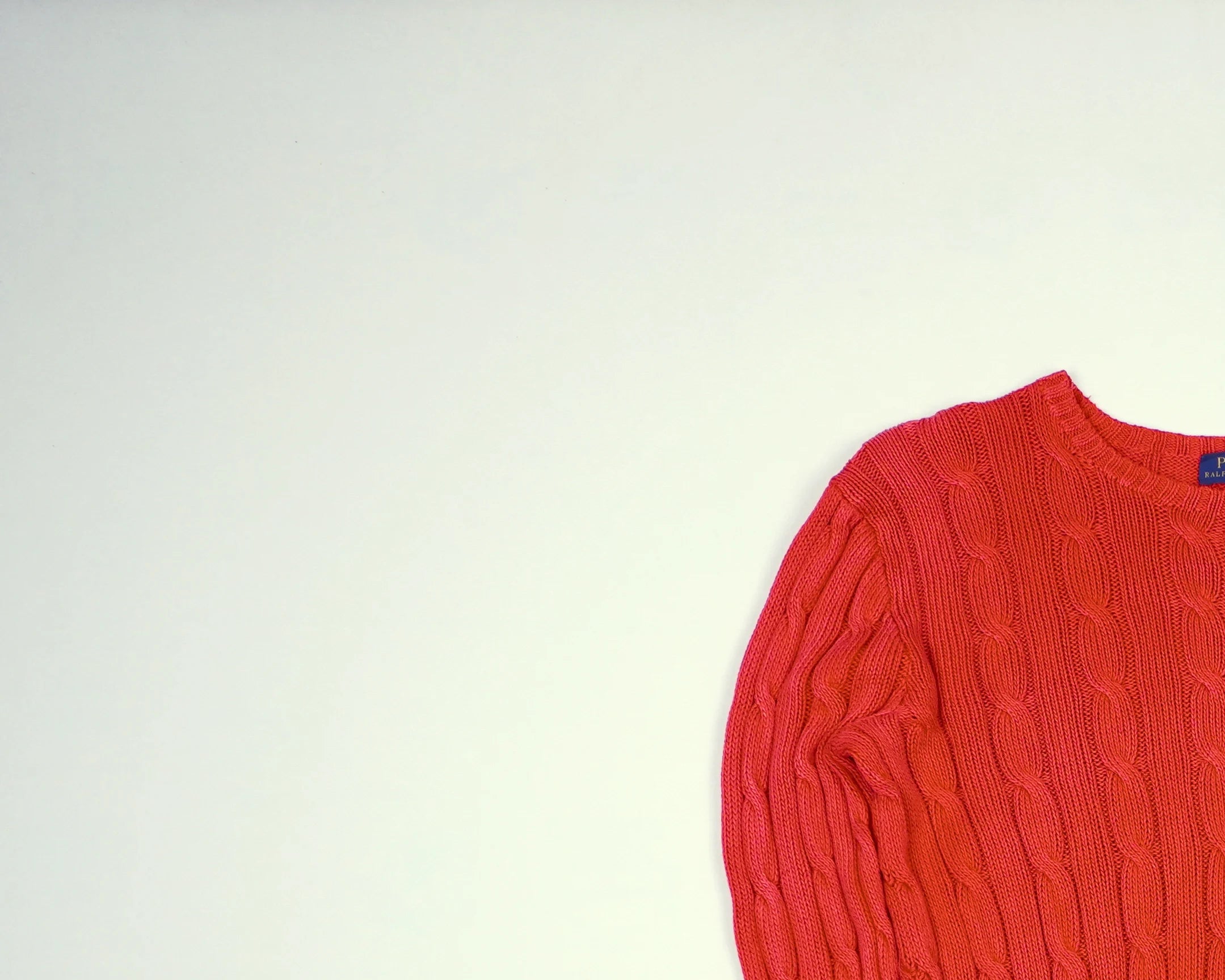 Ralph Lauren Red Cable Knit S Cotton