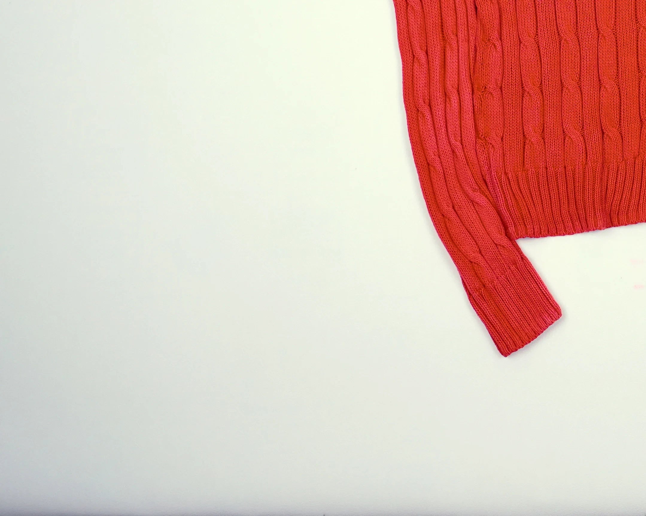 Ralph Lauren Red Cable Knit S Cotton