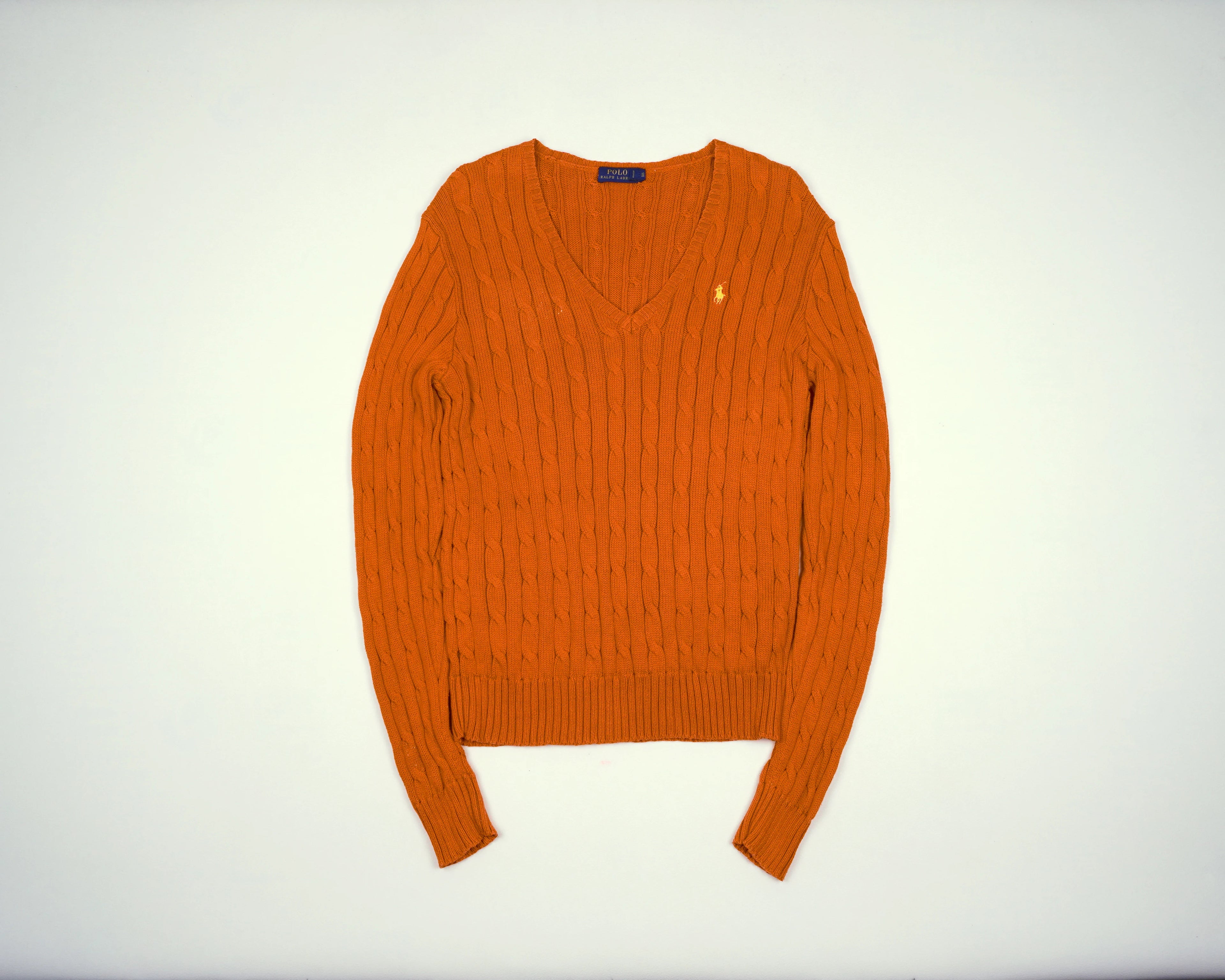 Ralph Lauren Orange Cable Knit M