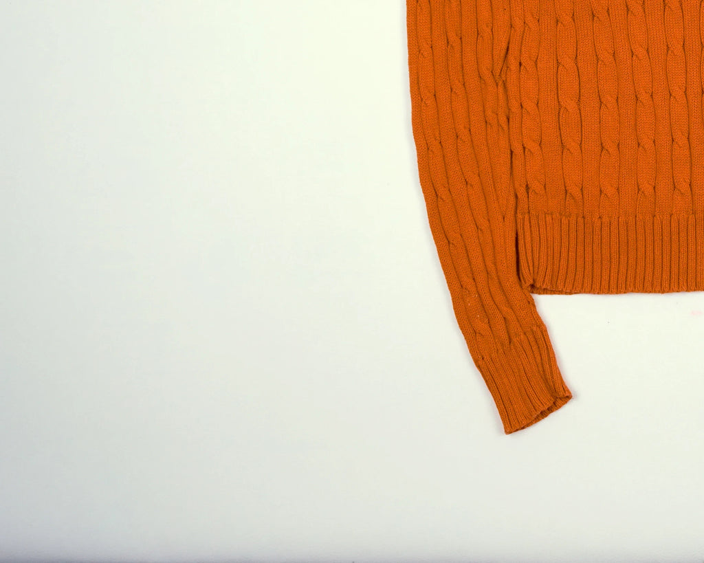 Ralph Lauren Orange Cable Knit M