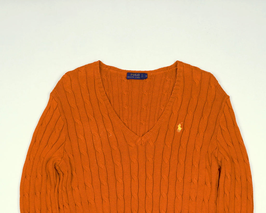 Ralph Lauren Orange Cable Knit M