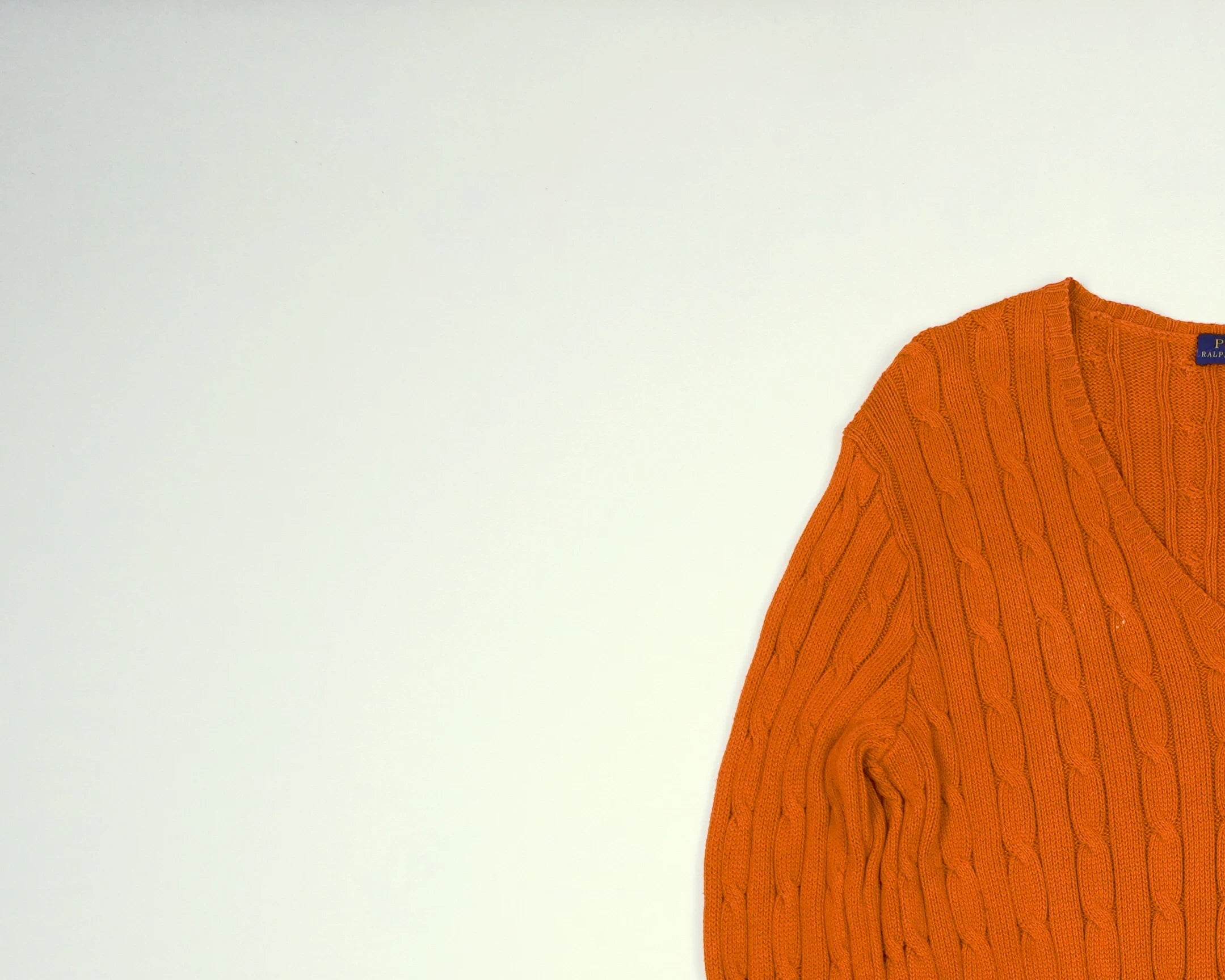 Ralph Lauren Orange Cable Knit M