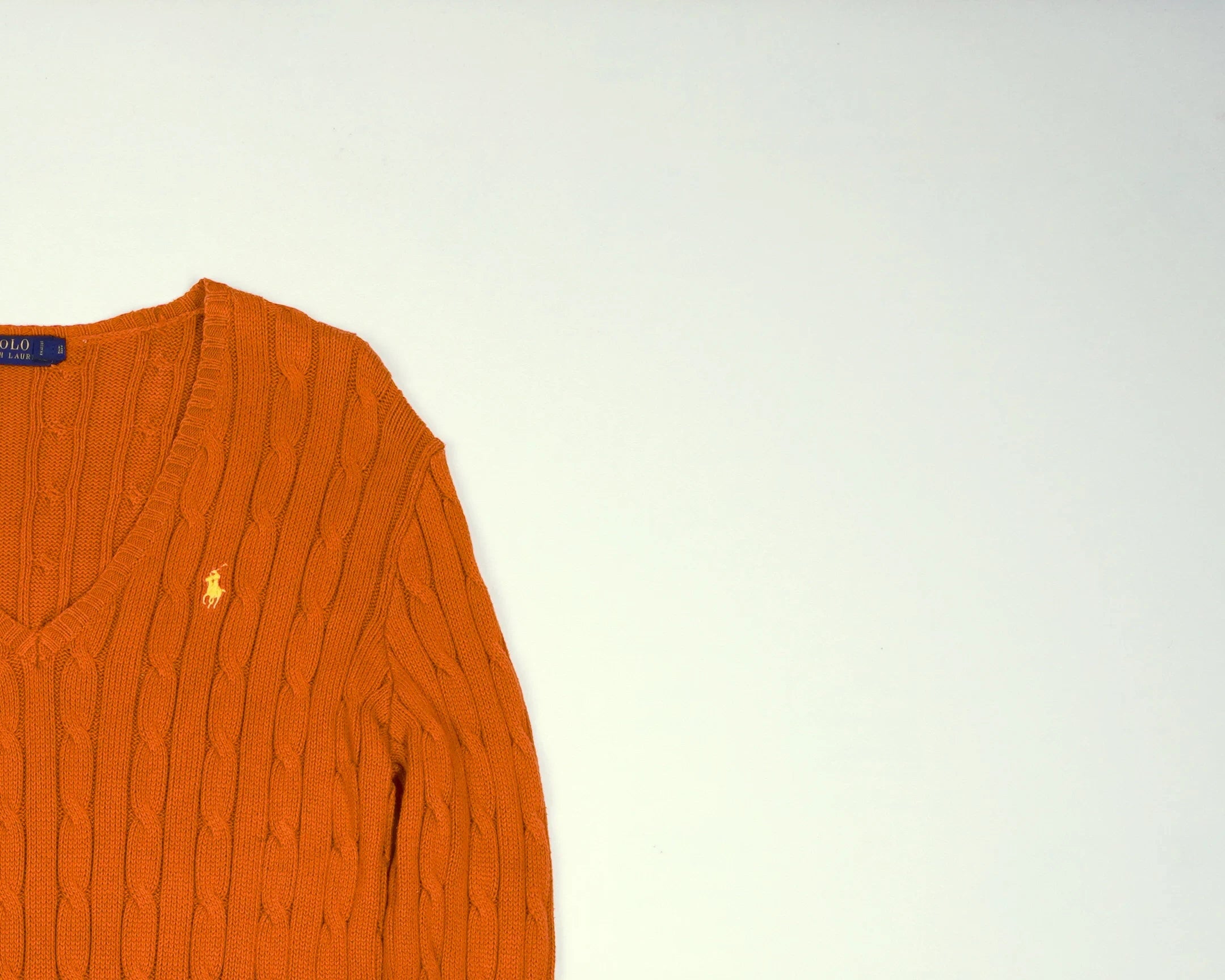 Ralph Lauren Orange Cable Knit M