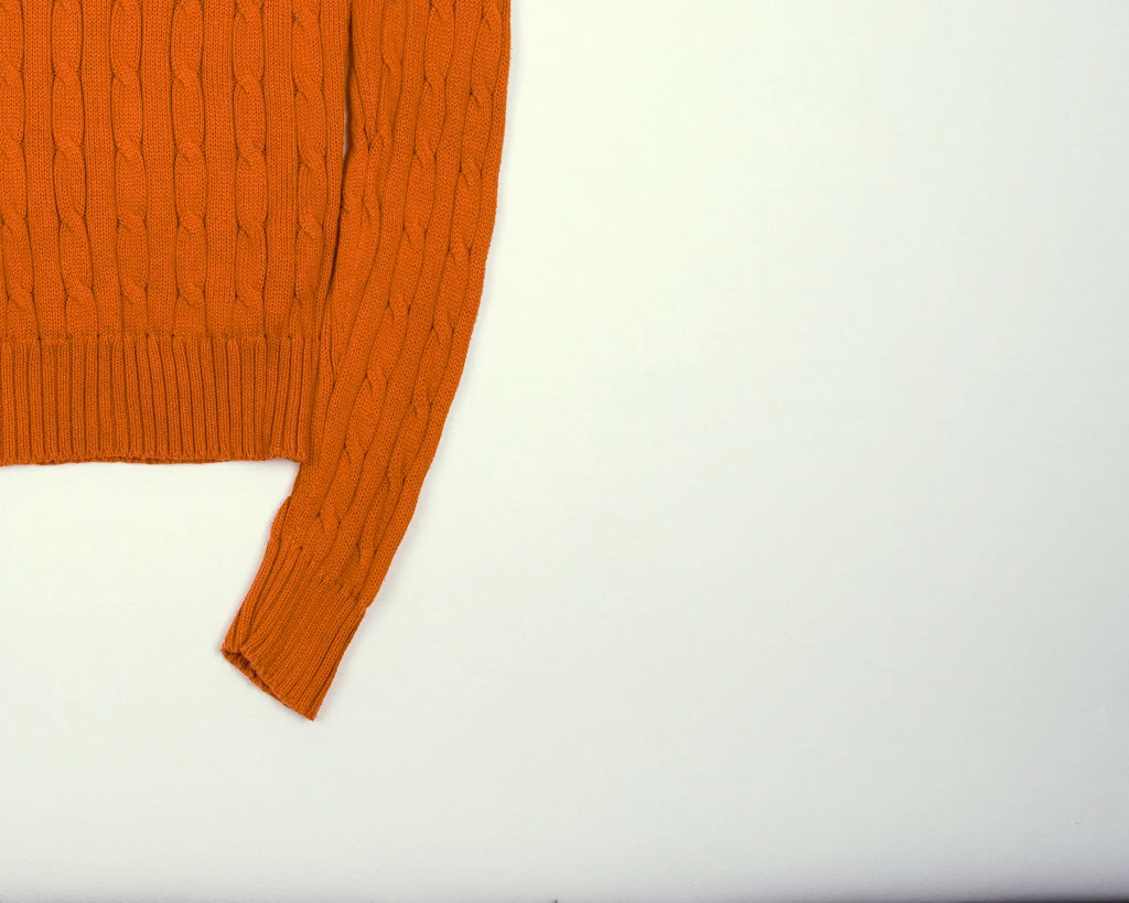 Ralph Lauren Orange Cable Knit M