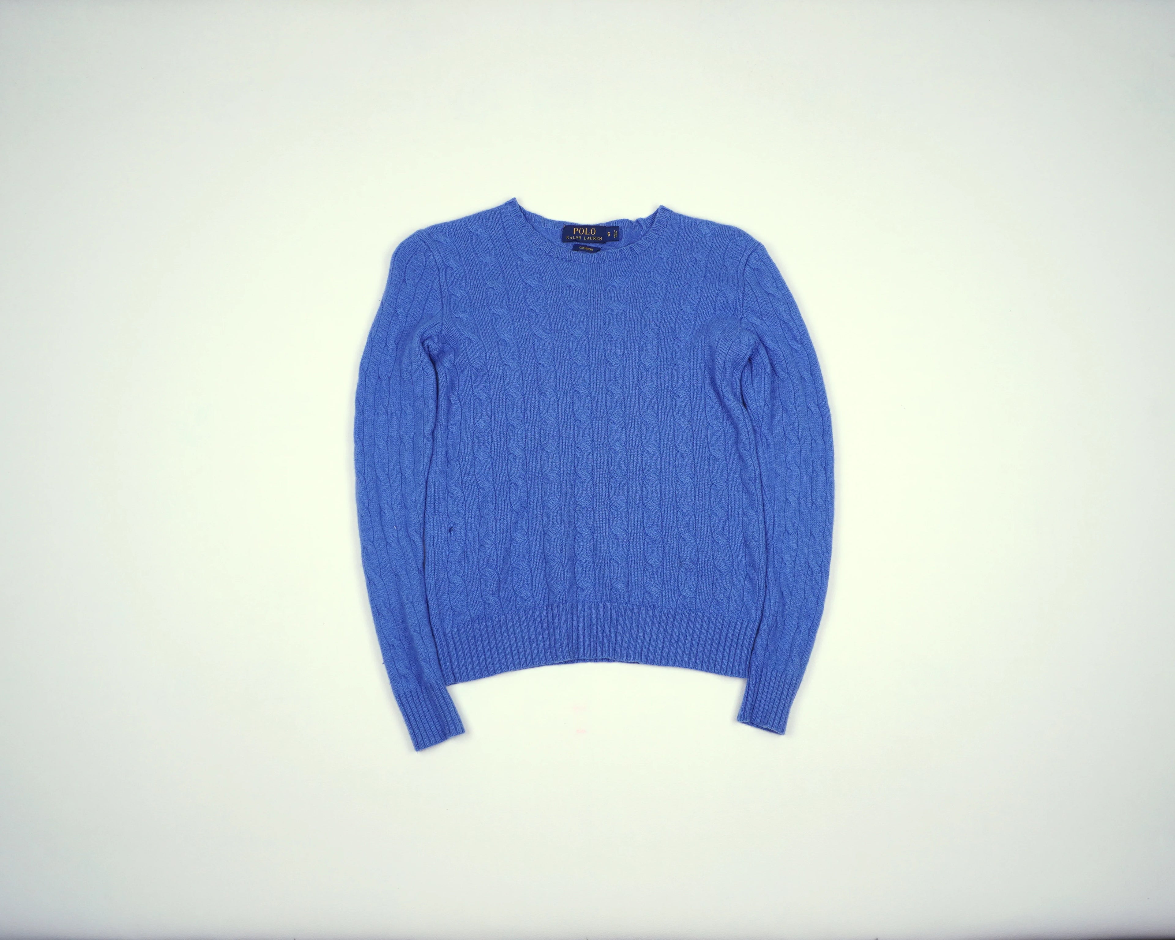 Ralph Lauren Blue Cable Knit S Wool