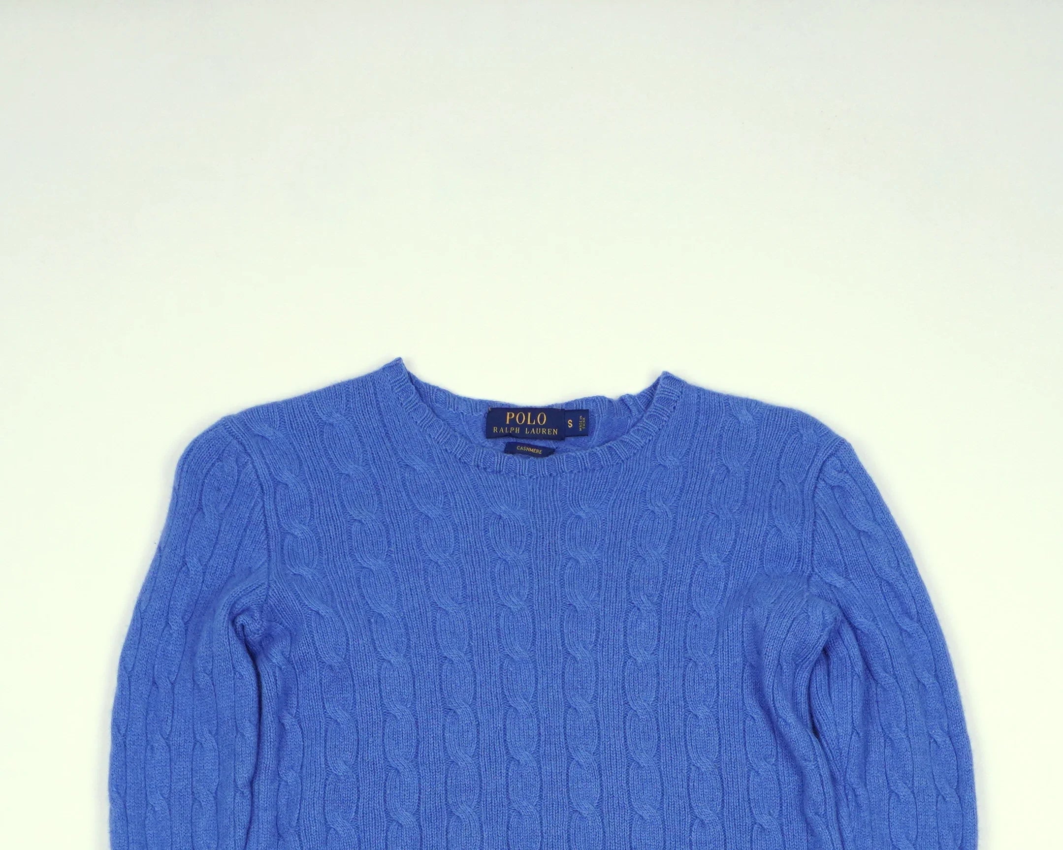Ralph Lauren Blue Cable Knit S Wool