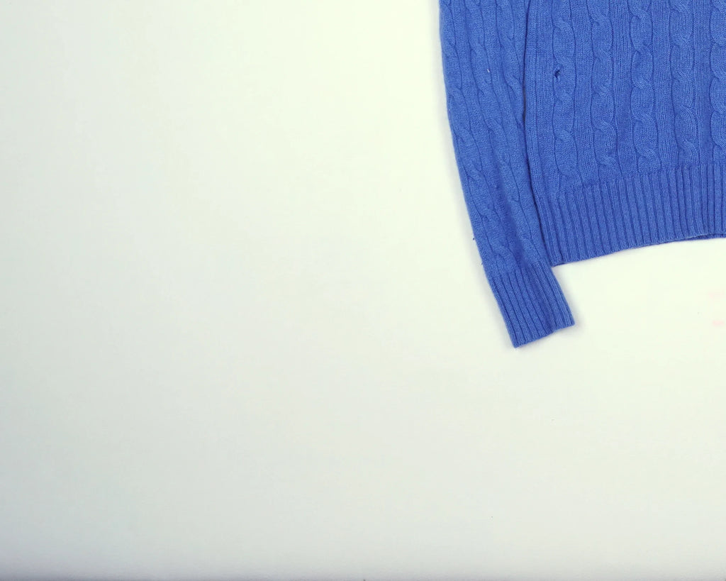 Ralph Lauren Blue Cable Knit S Wool