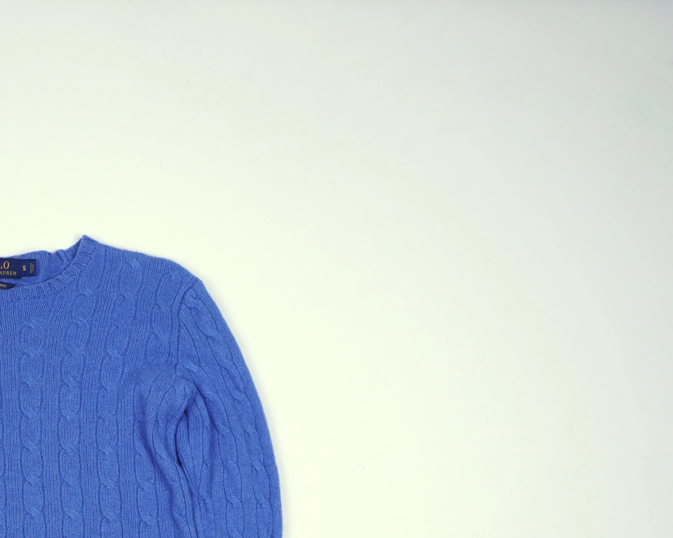 Ralph Lauren Blue Cable Knit S Wool