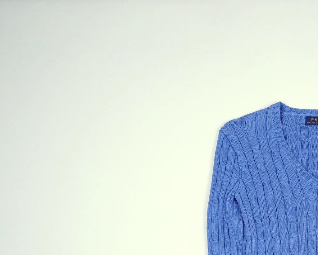 Ralph Lauren Blue Cable Knit S Cotton