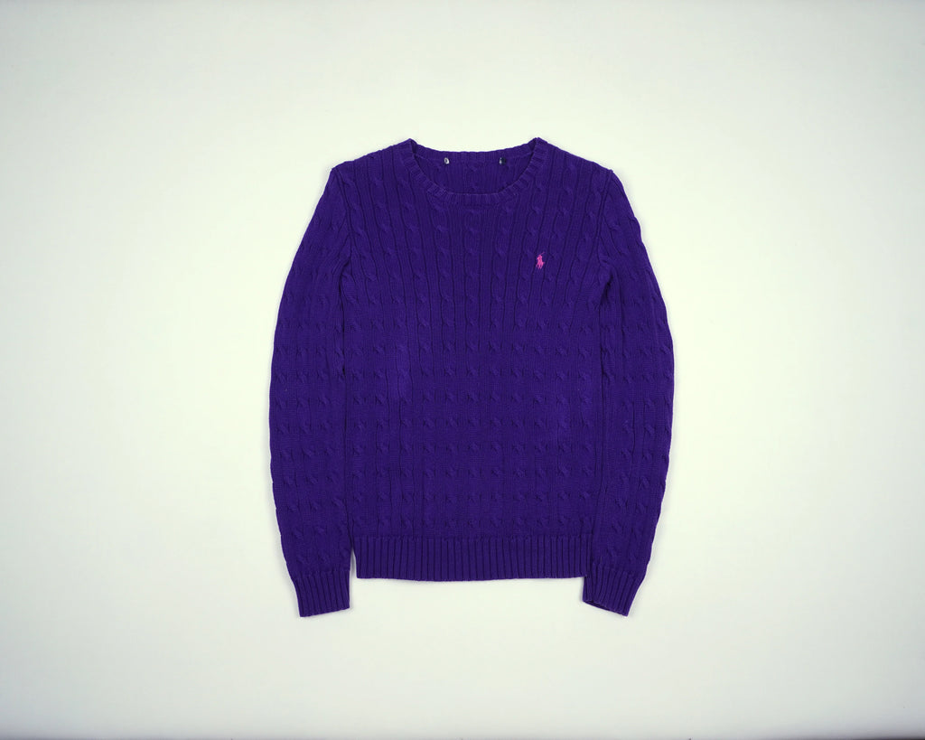 Ralph Lauren Purple Cable Knit XS Cotton