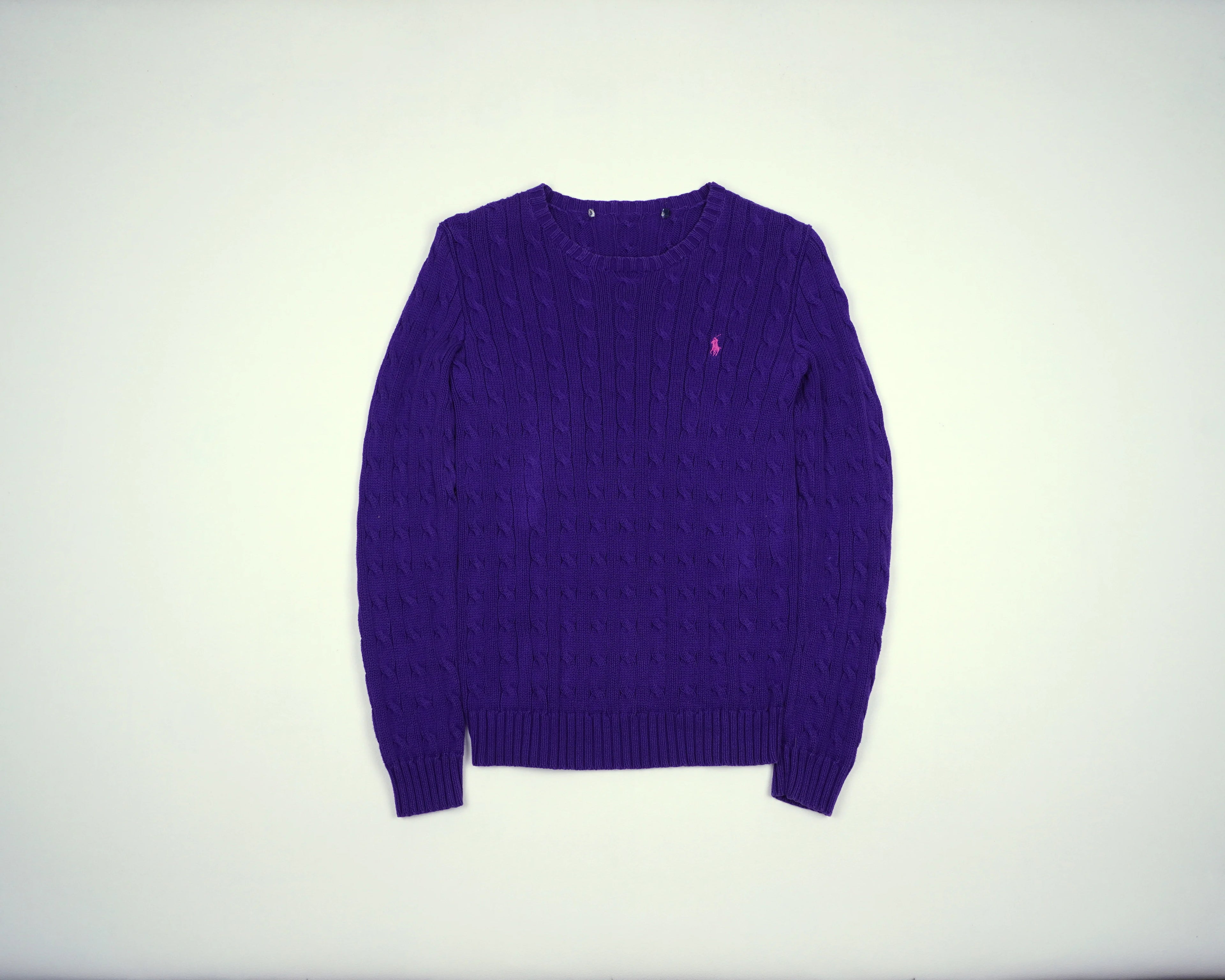 Ralph Lauren Purple Cable Knit XS Cotton