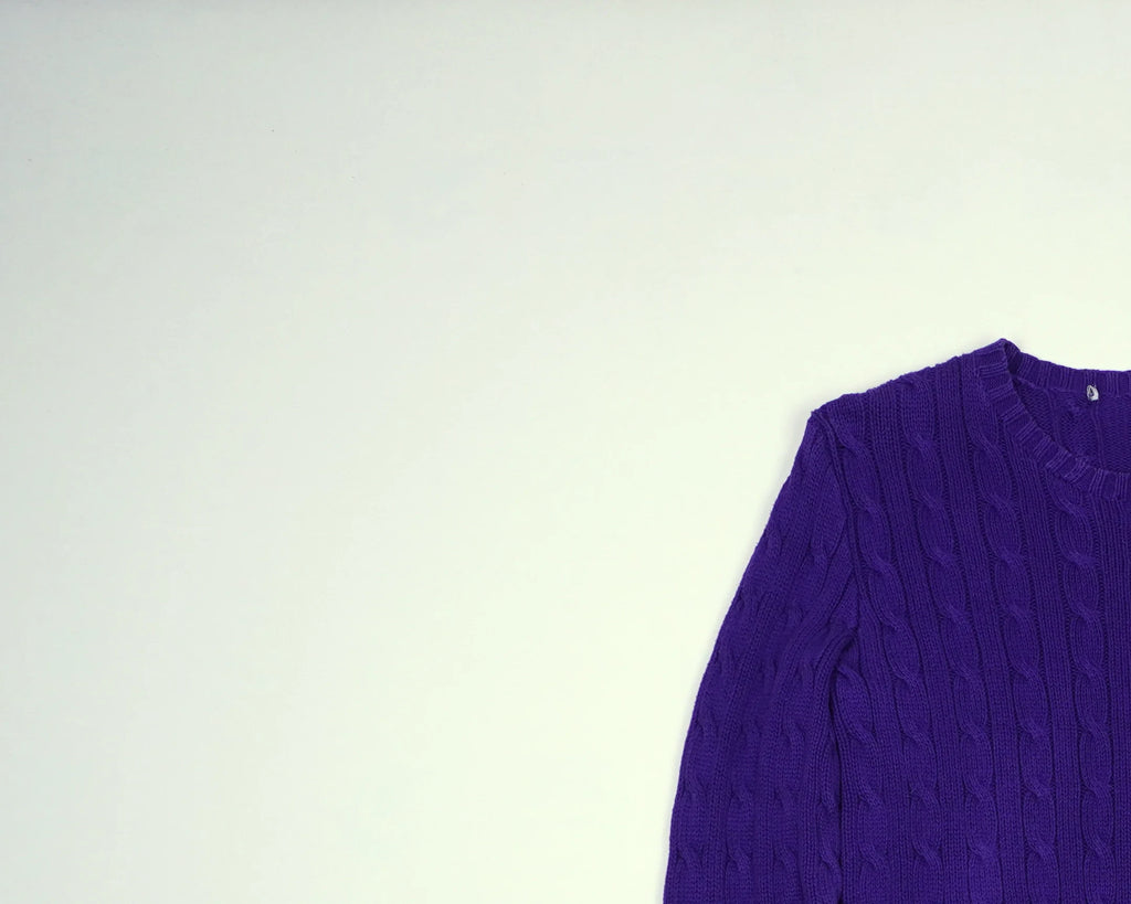 Ralph Lauren Purple Cable Knit XS Cotton
