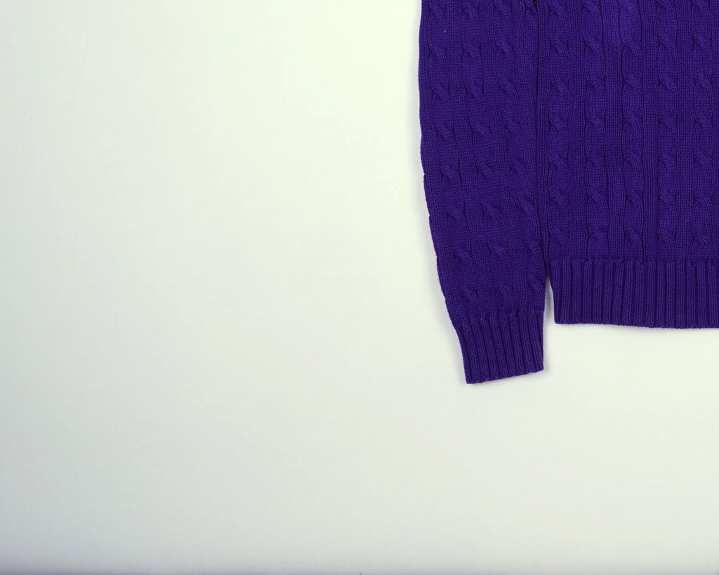 Ralph Lauren Purple Cable Knit XS Cotton