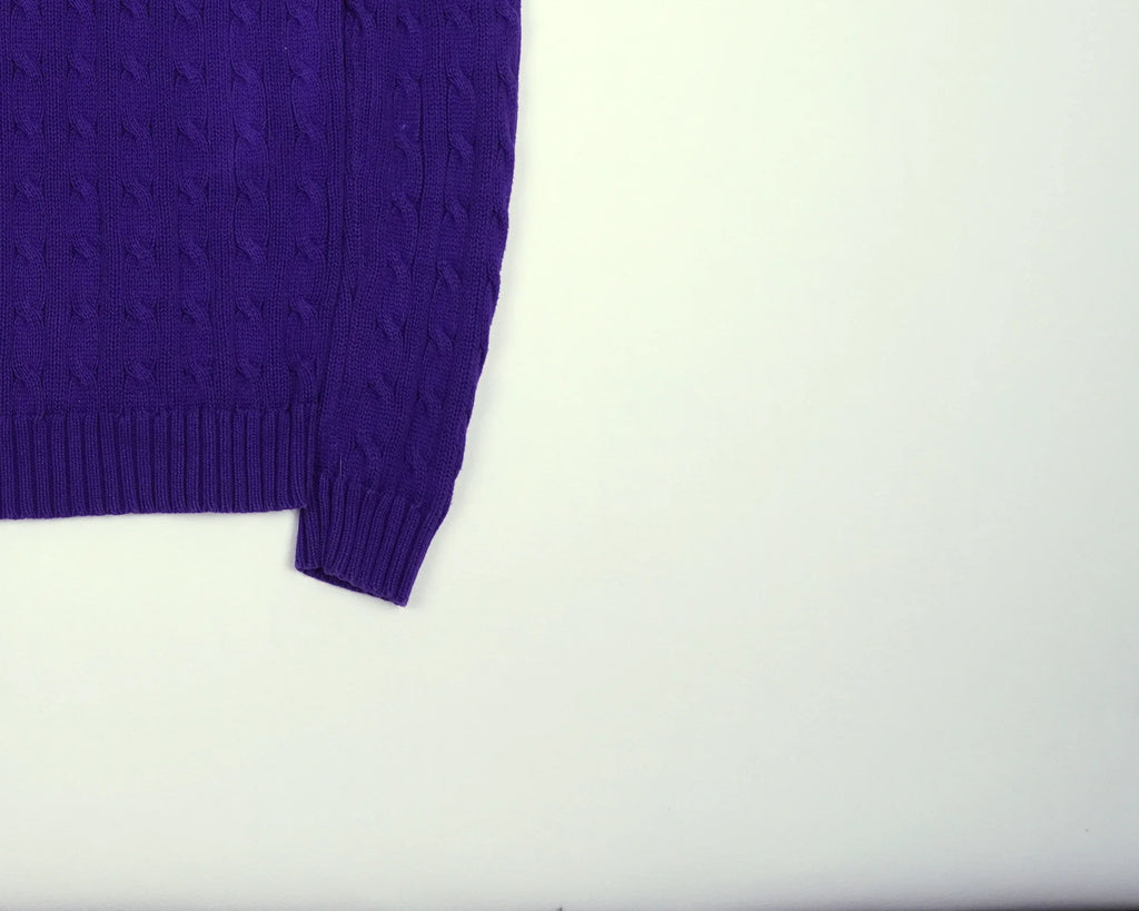 Ralph Lauren Purple Cable Knit XS Cotton
