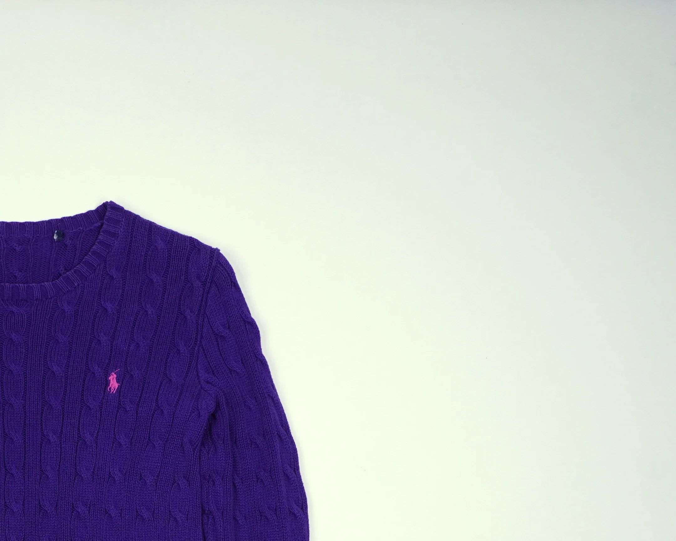 Ralph Lauren Purple Cable Knit XS Cotton