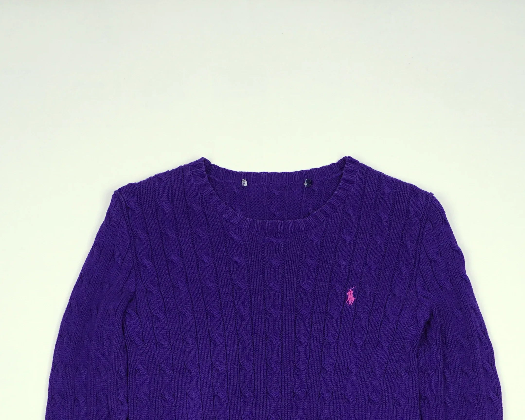 Ralph Lauren Purple Cable Knit XS Cotton