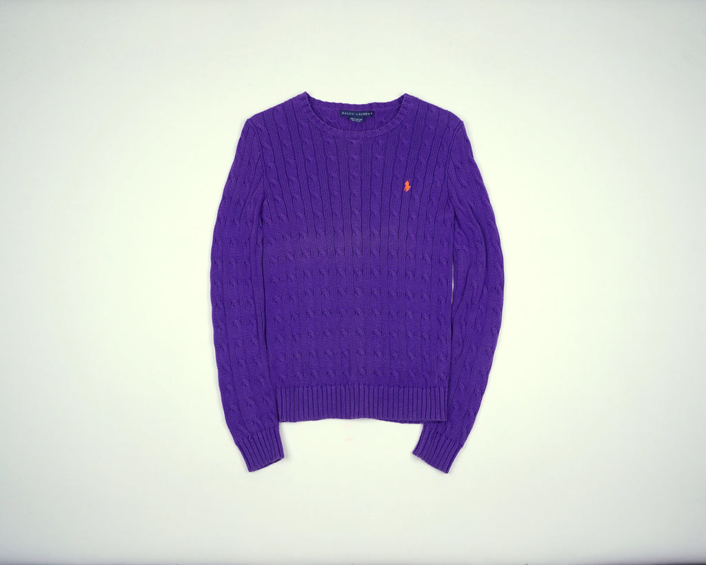 Ralph Lauren Purple Cable Knit S Cotton