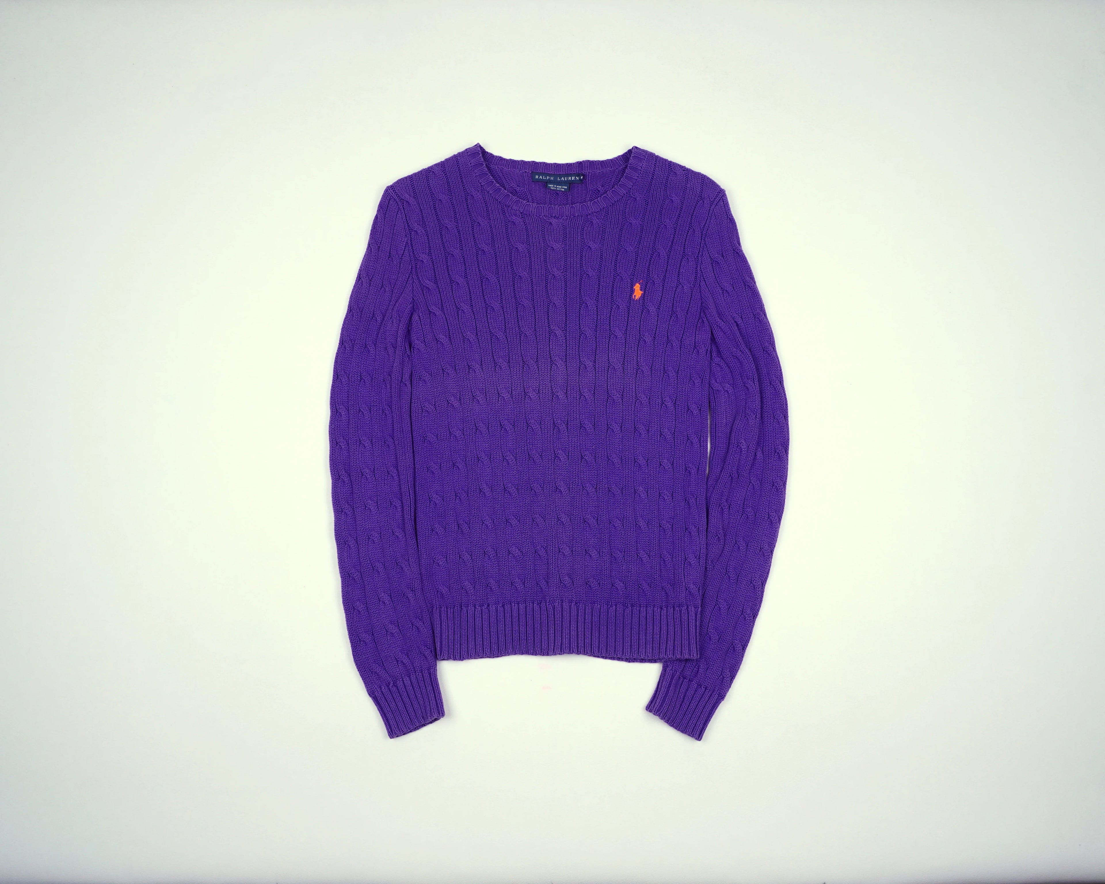 Ralph Lauren Purple Cable Knit S Cotton