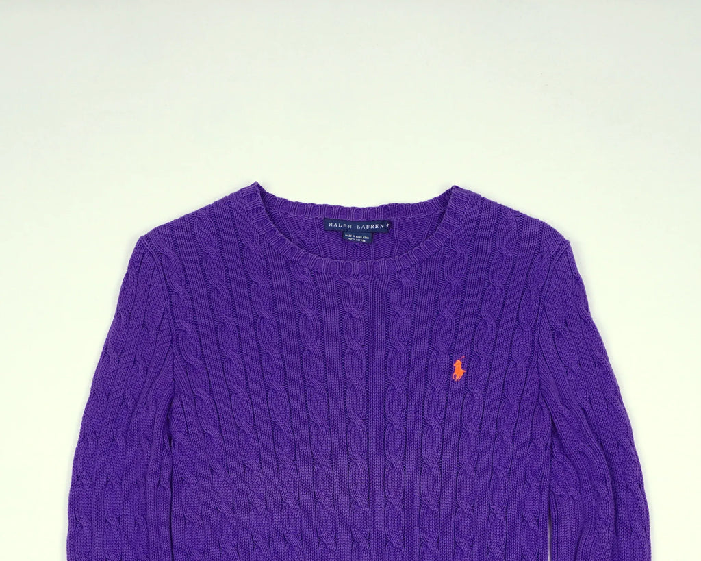 Ralph Lauren Purple Cable Knit S Cotton