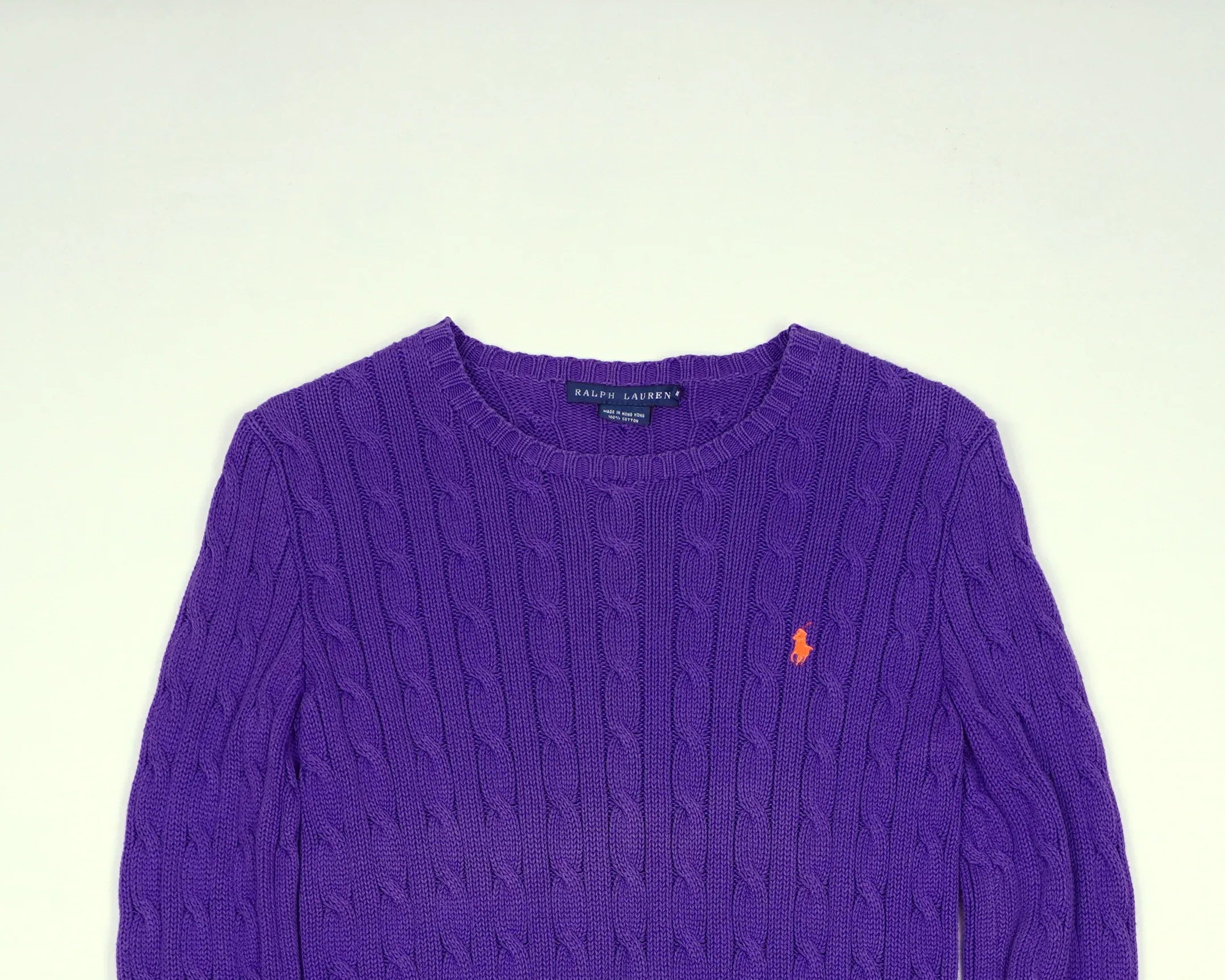 Ralph Lauren Purple Cable Knit S Cotton