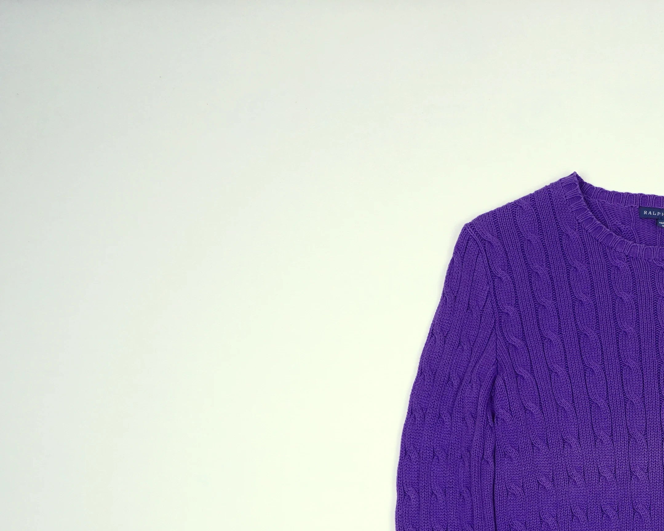 Ralph Lauren Purple Cable Knit S Cotton