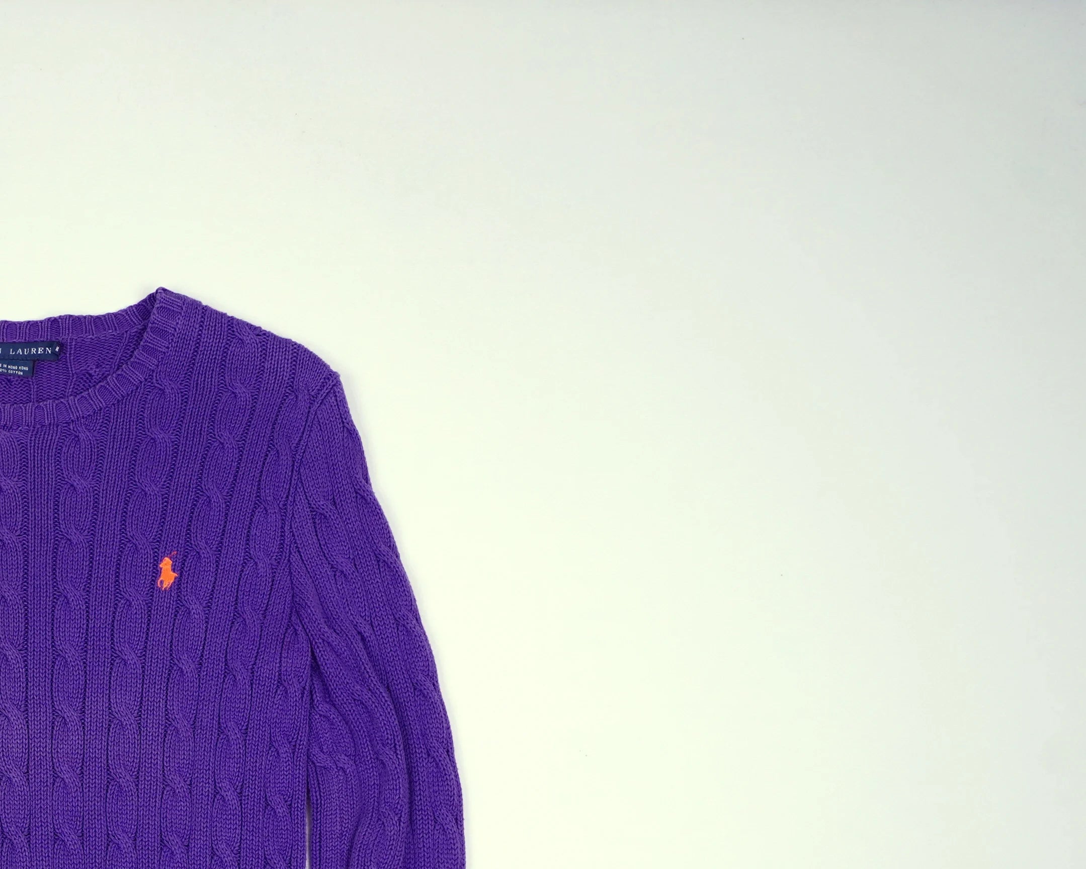 Ralph Lauren Purple Cable Knit S Cotton