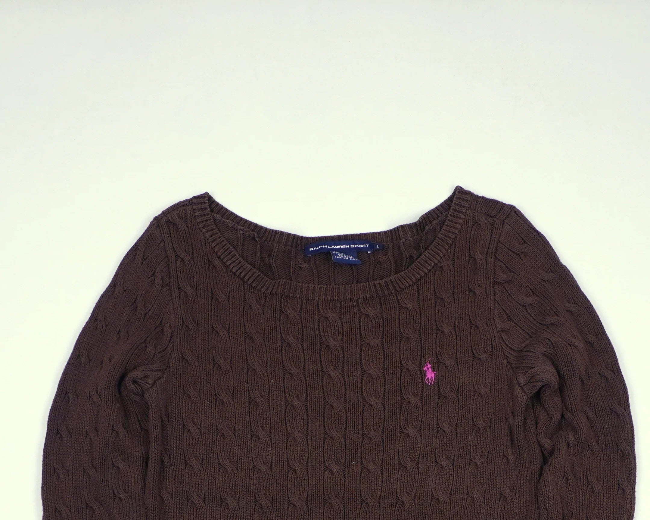 Ralph Lauren Brown Cable Knit S Cotton