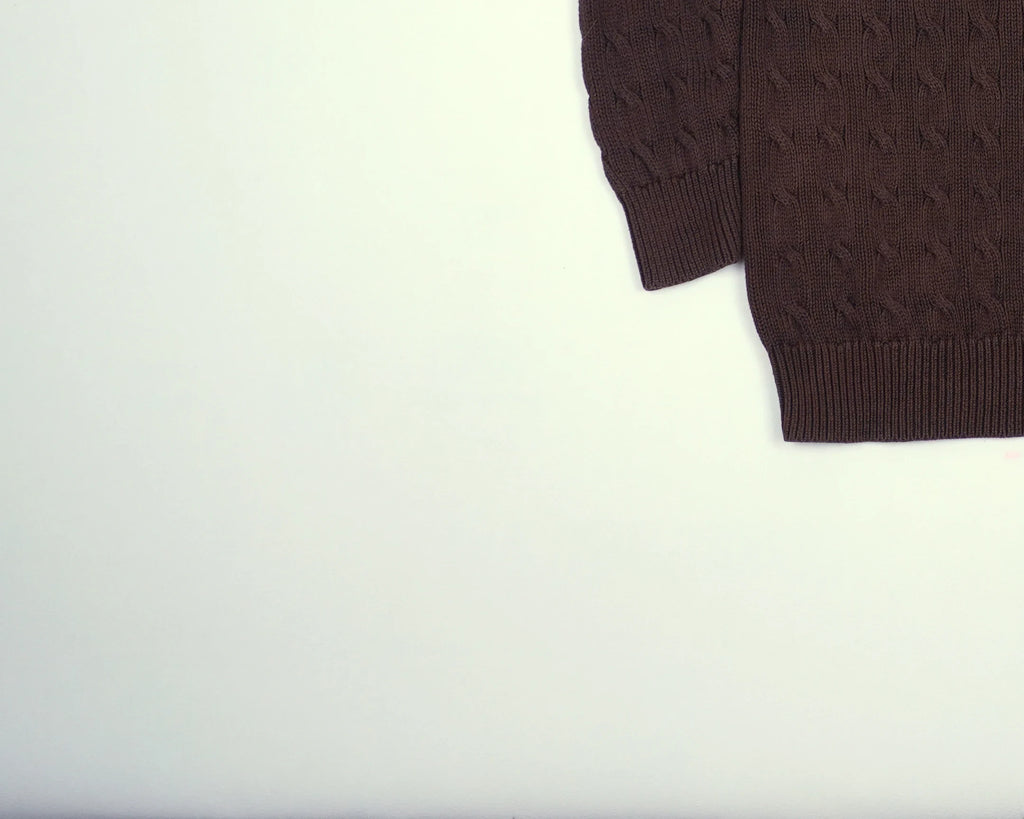 Ralph Lauren Brown Cable Knit S Cotton