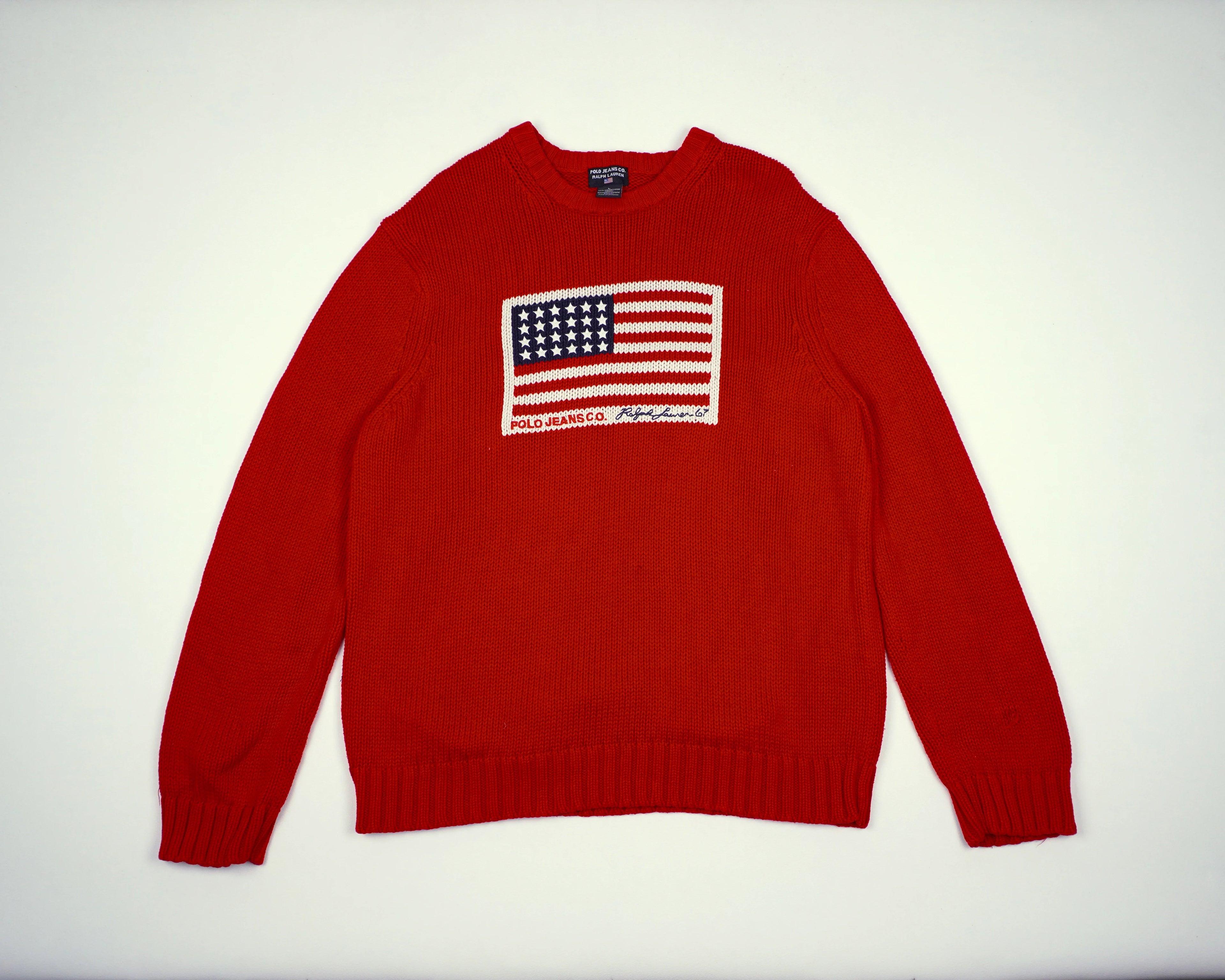 Ralph Lauren Red Flag Sweater L Cotton