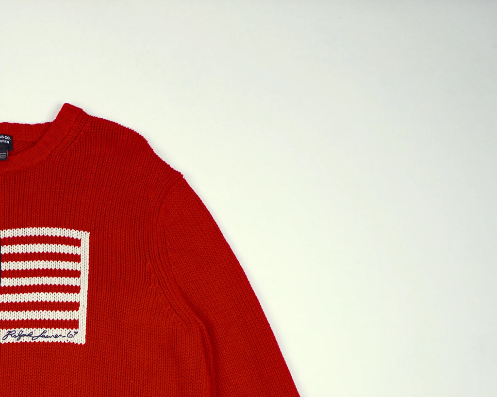Ralph Lauren Red Flag Sweater L Cotton