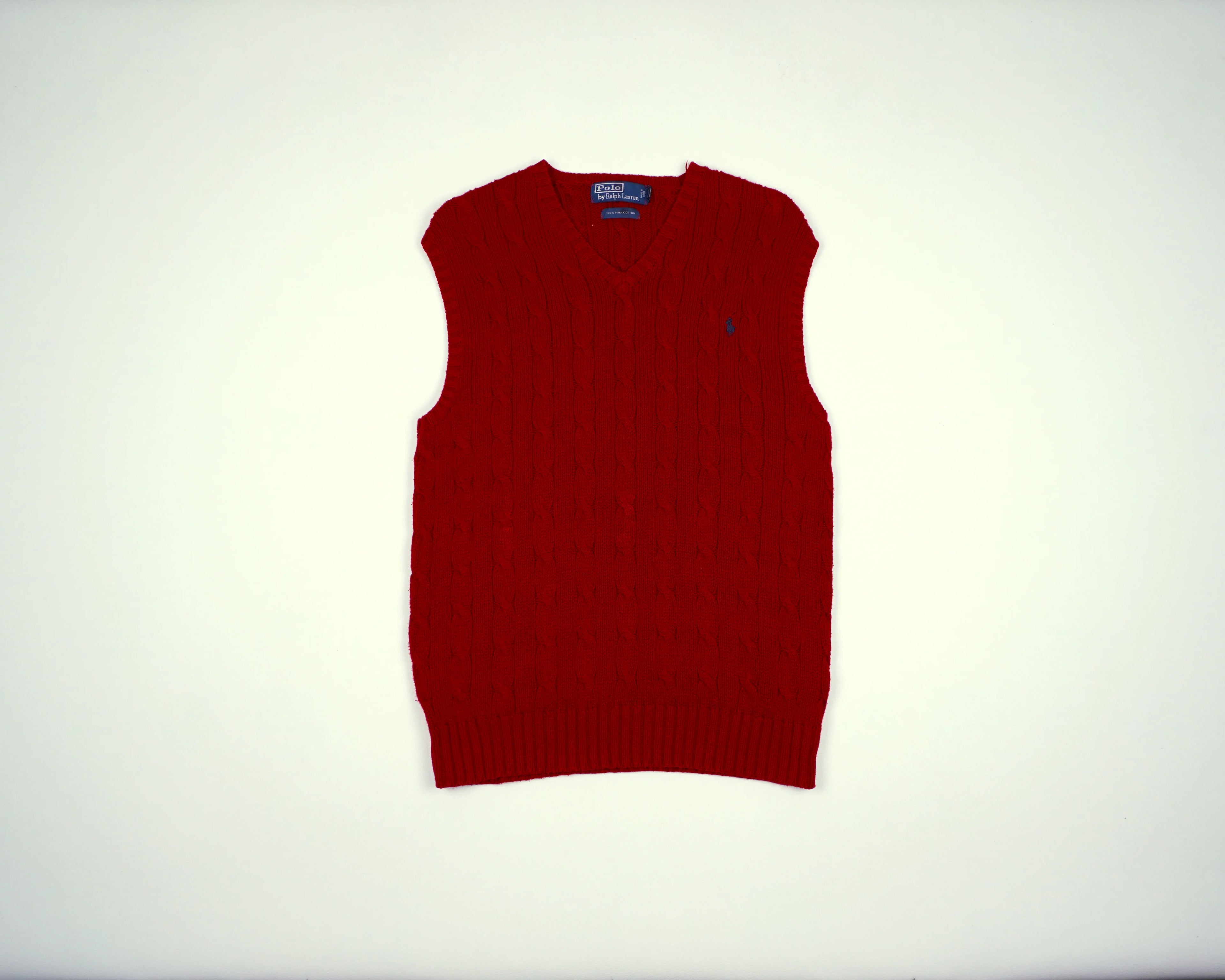 Ralph Lauren Red Knitted Vest M Wool